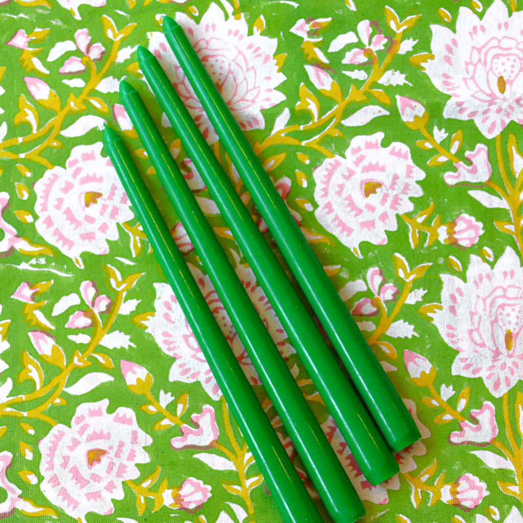 24 Extra Tall Grass Green Taper Candle - 6 Packs of 4 - Image 2