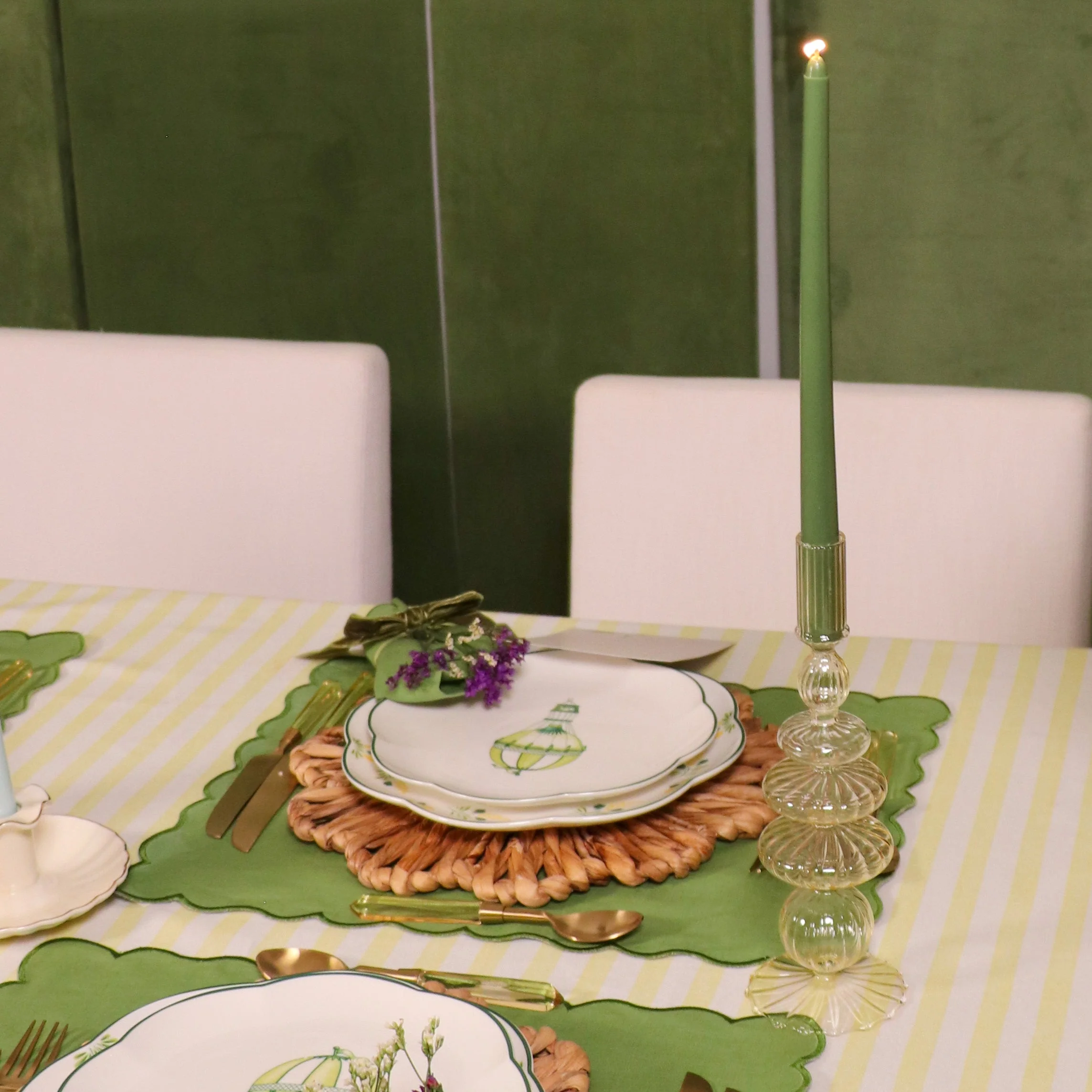 24 Extra Tall Pine Green Taper Candle - 6 Packs of 4 - Image 5