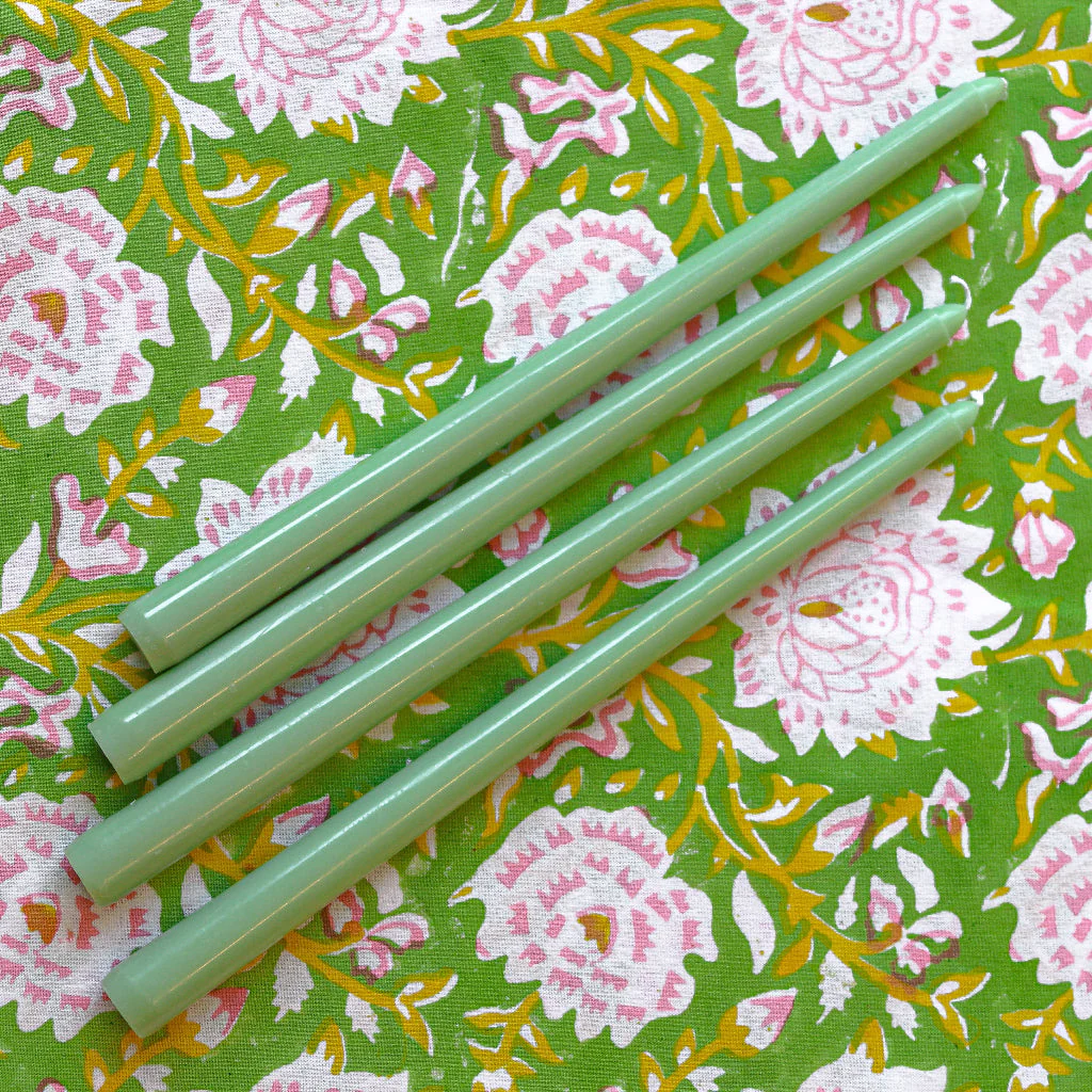 24 Extra Tall Pistachio Cream Taper Candle - 6 Packs of 4 - Image 3