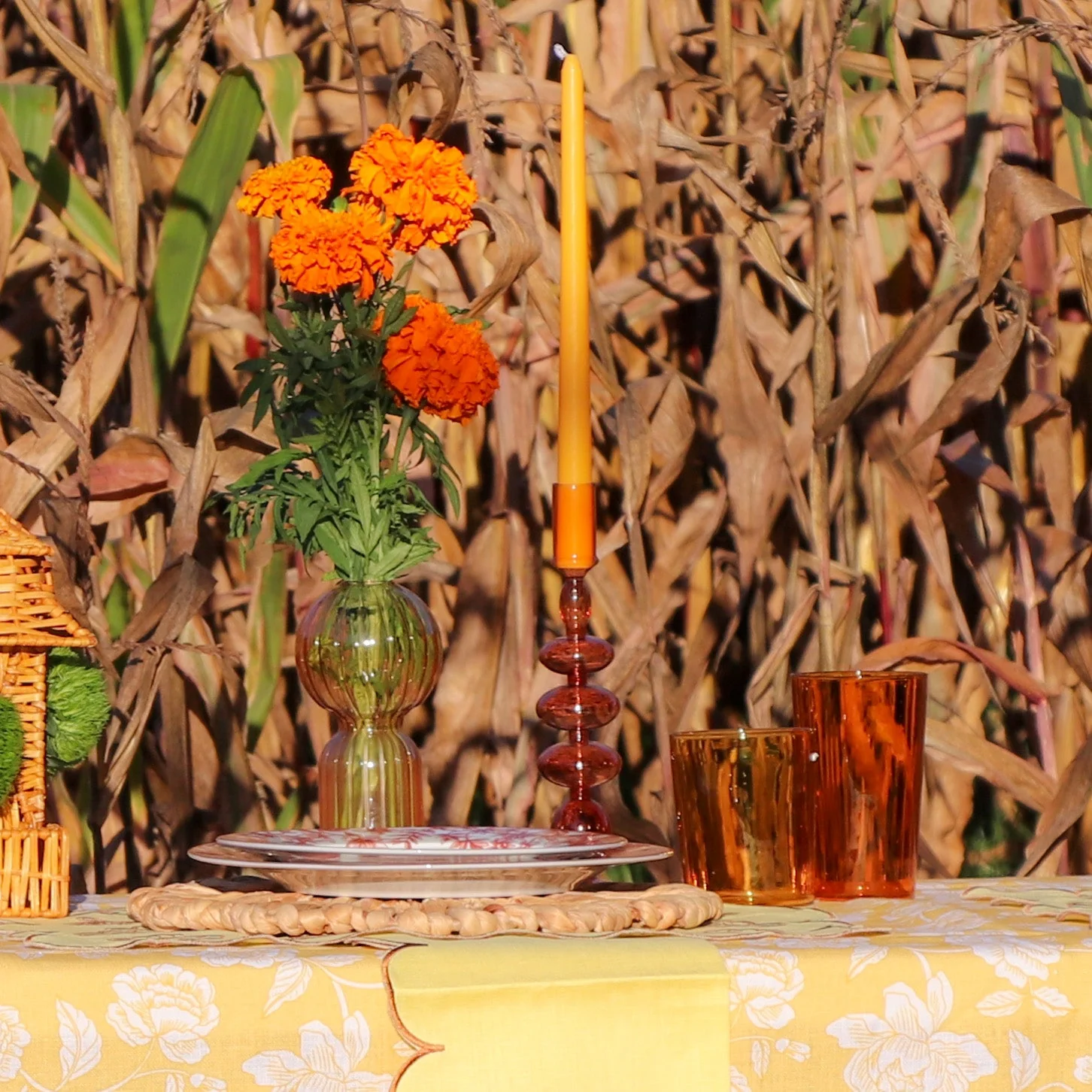 24 Extra Tall Mustard Spice Taper Candle - 6 Packs of 4 - Image 4