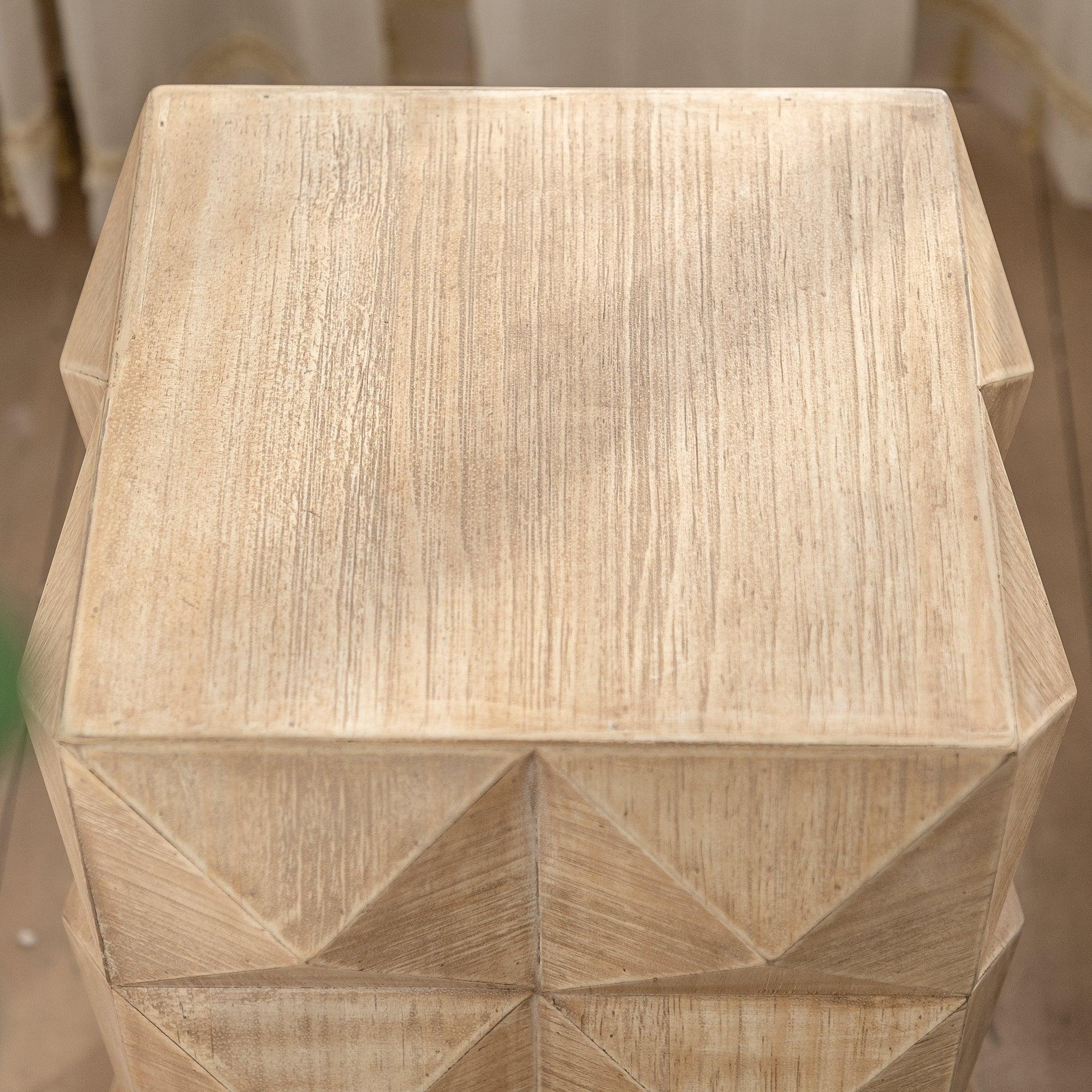 24" Height Three-dimensional Embossed Pattern Design Retro Coffee Table MDF Retro Furniture - Image 10