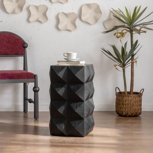 24" Height Three-dimensional Embossed Pattern Design Retro Coffee Table MDF Retro Furniture - Image 12