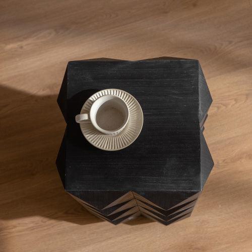 24" Height Three-dimensional Embossed Pattern Design Retro Coffee Table MDF Retro Furniture - Image 14