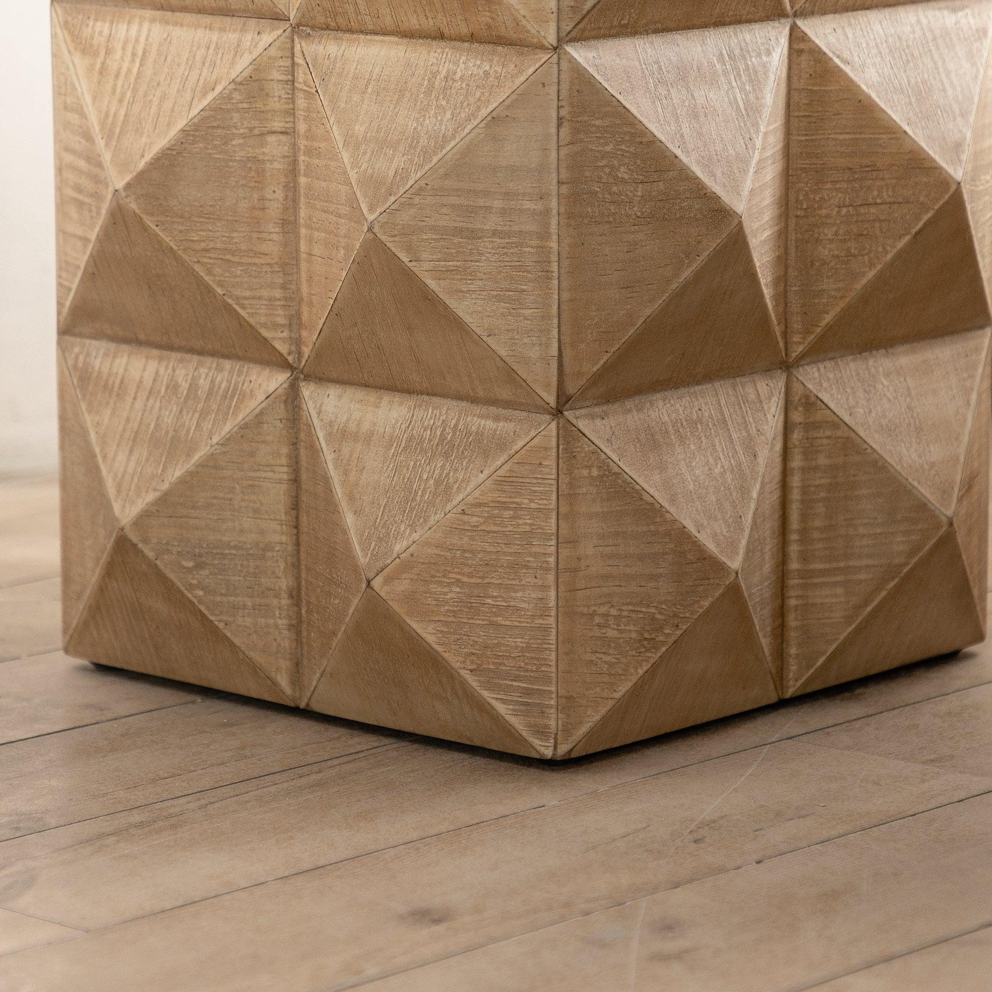 24" Height Three-dimensional Embossed Pattern Design Retro Coffee Table MDF Retro Furniture - Image 3