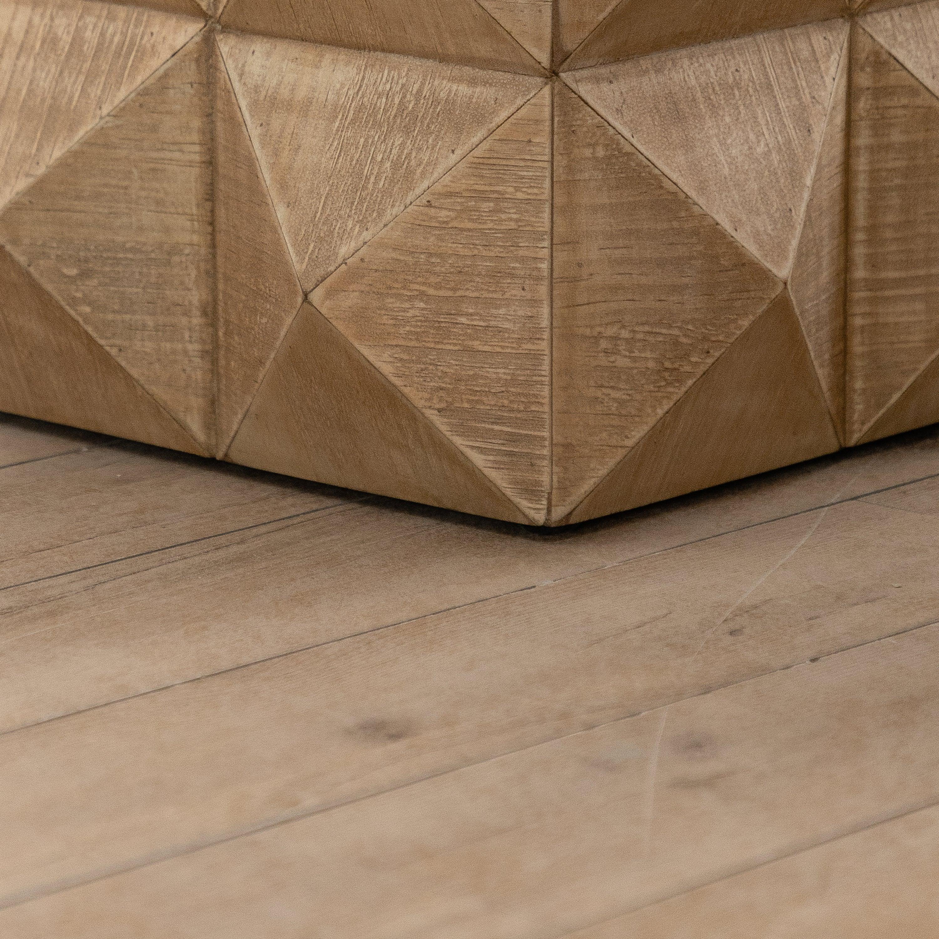 24" Height Three-dimensional Embossed Pattern Design Retro Coffee Table MDF Retro Furniture - Image 9