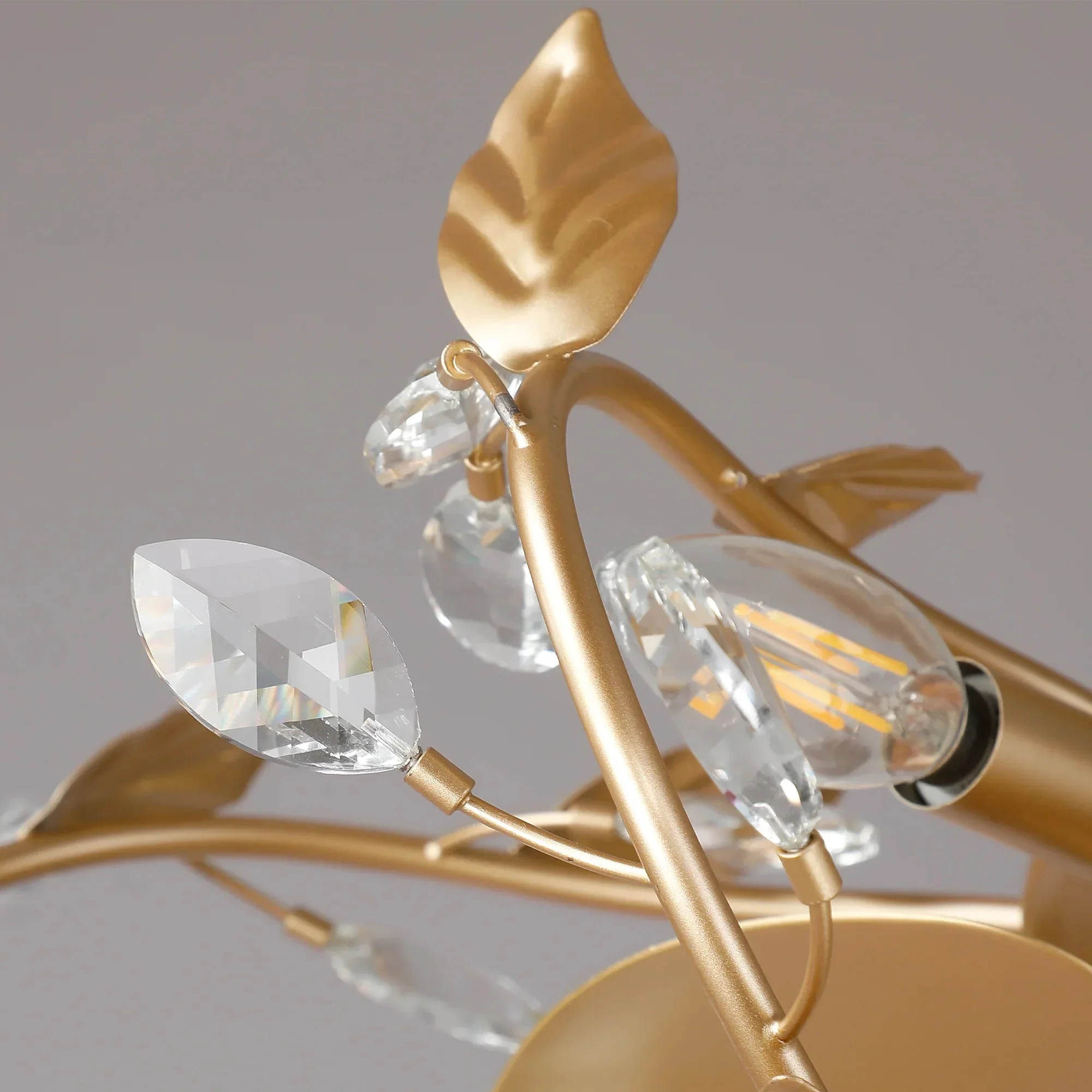 24 Inch Alexia Golden Crystal Ornament Fandelier with Remote Control - Image 10