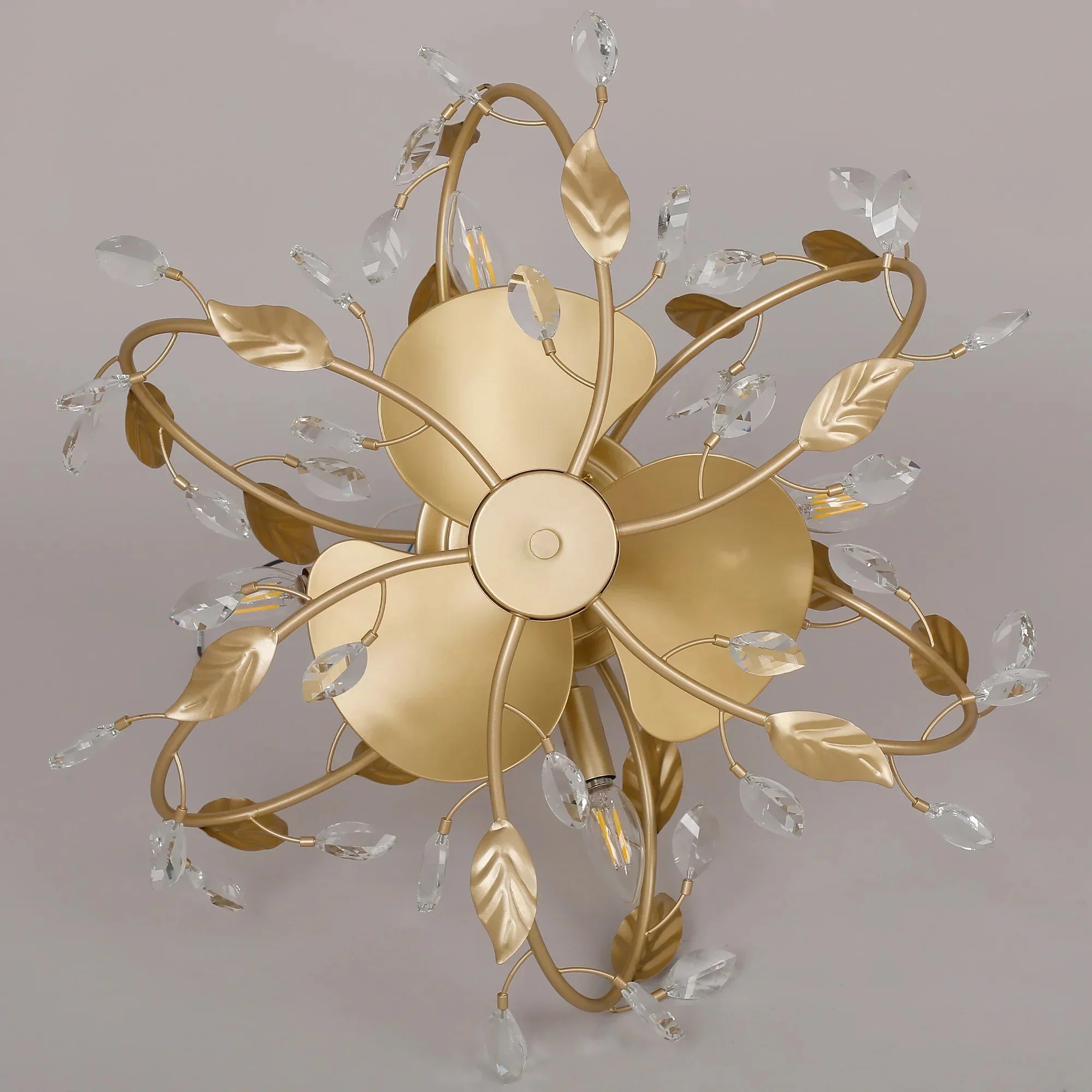 24 Inch Alexia Golden Crystal Ornament Fandelier with Remote Control - Image 11