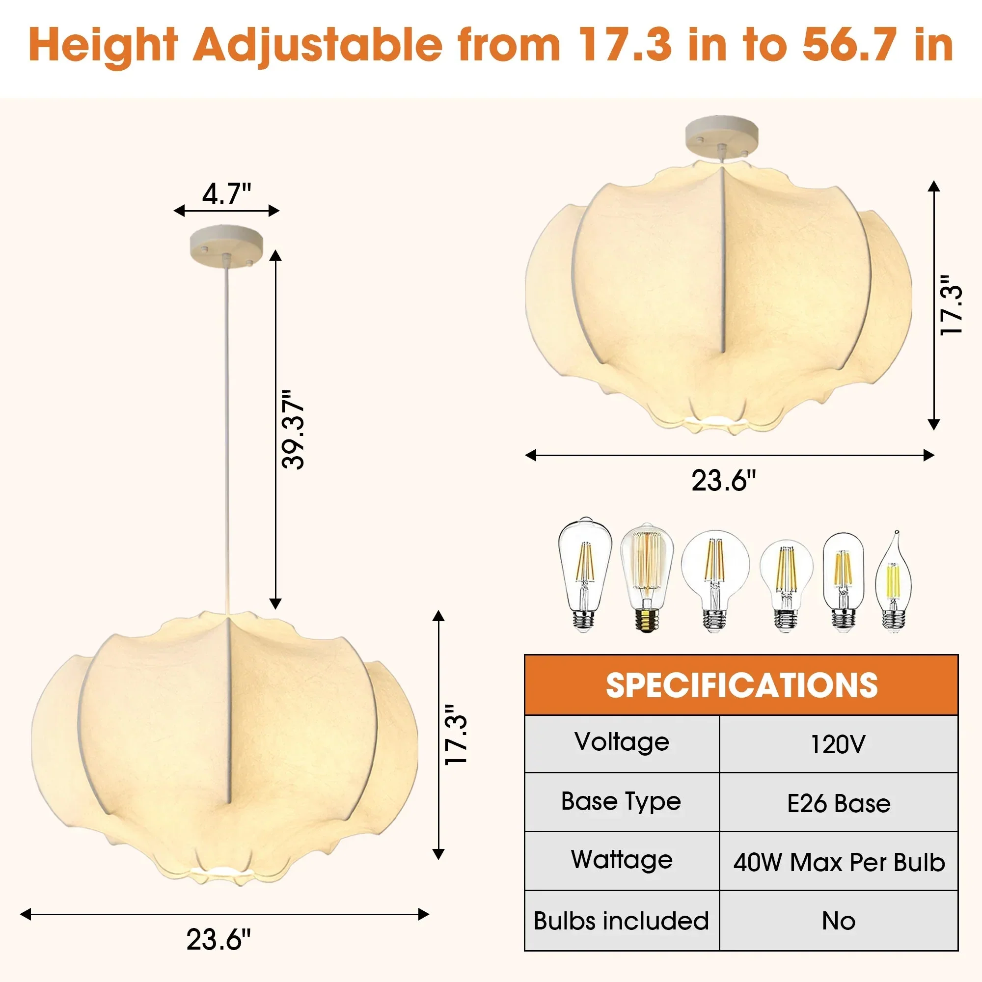 24 Inch Bevis 3-Light White Wabi-sabi Island Pendant Light - Image 4
