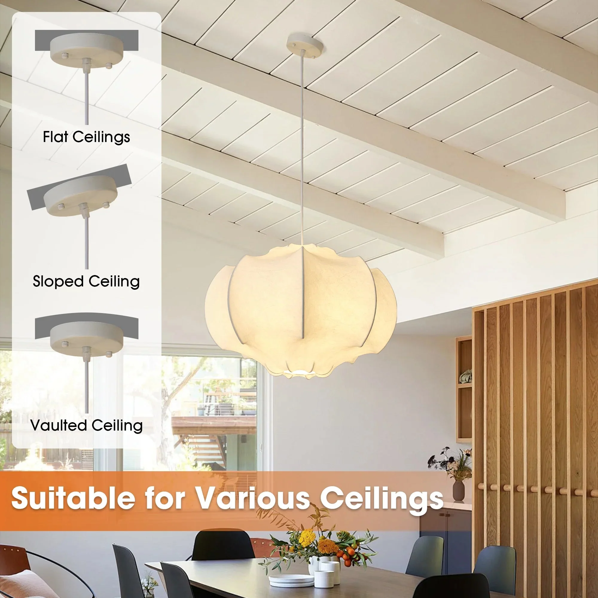 24 Inch Bevis 3-Light White Wabi-sabi Island Pendant Light - Image 5