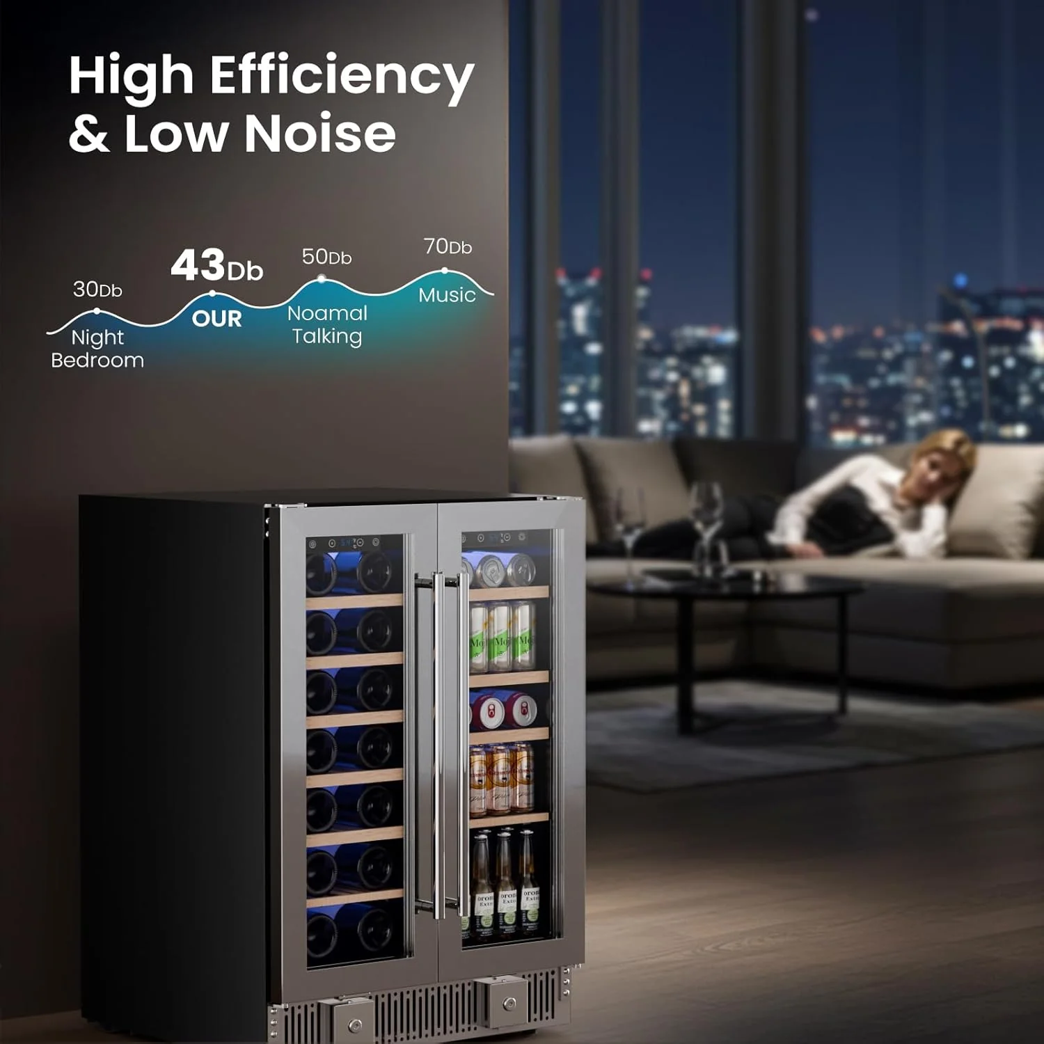 24 Inch Dual Zone Wine Fridges Cooler Beverage Refrigerator W51115 - Image 13