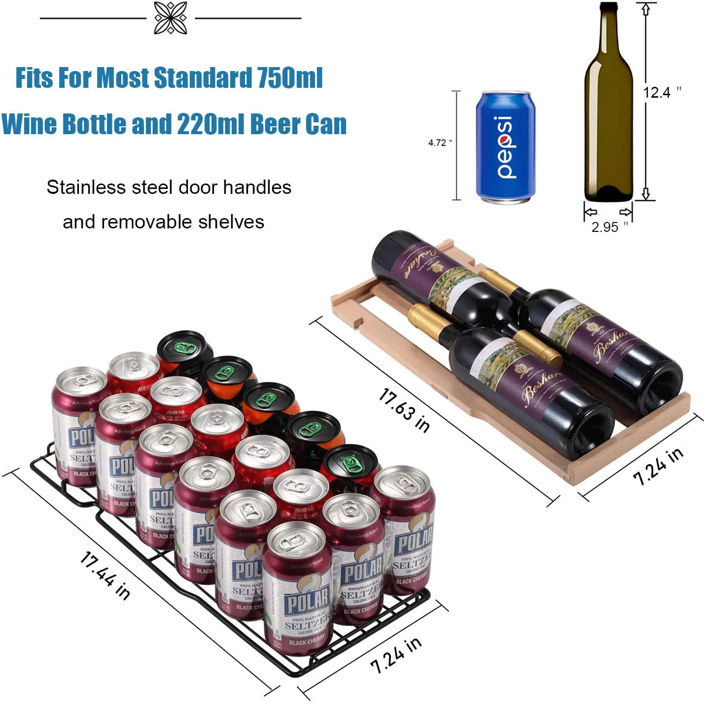 24 Inch Dual Zone Wine Fridges Cooler Beverage Refrigerator W51115 - Image 5