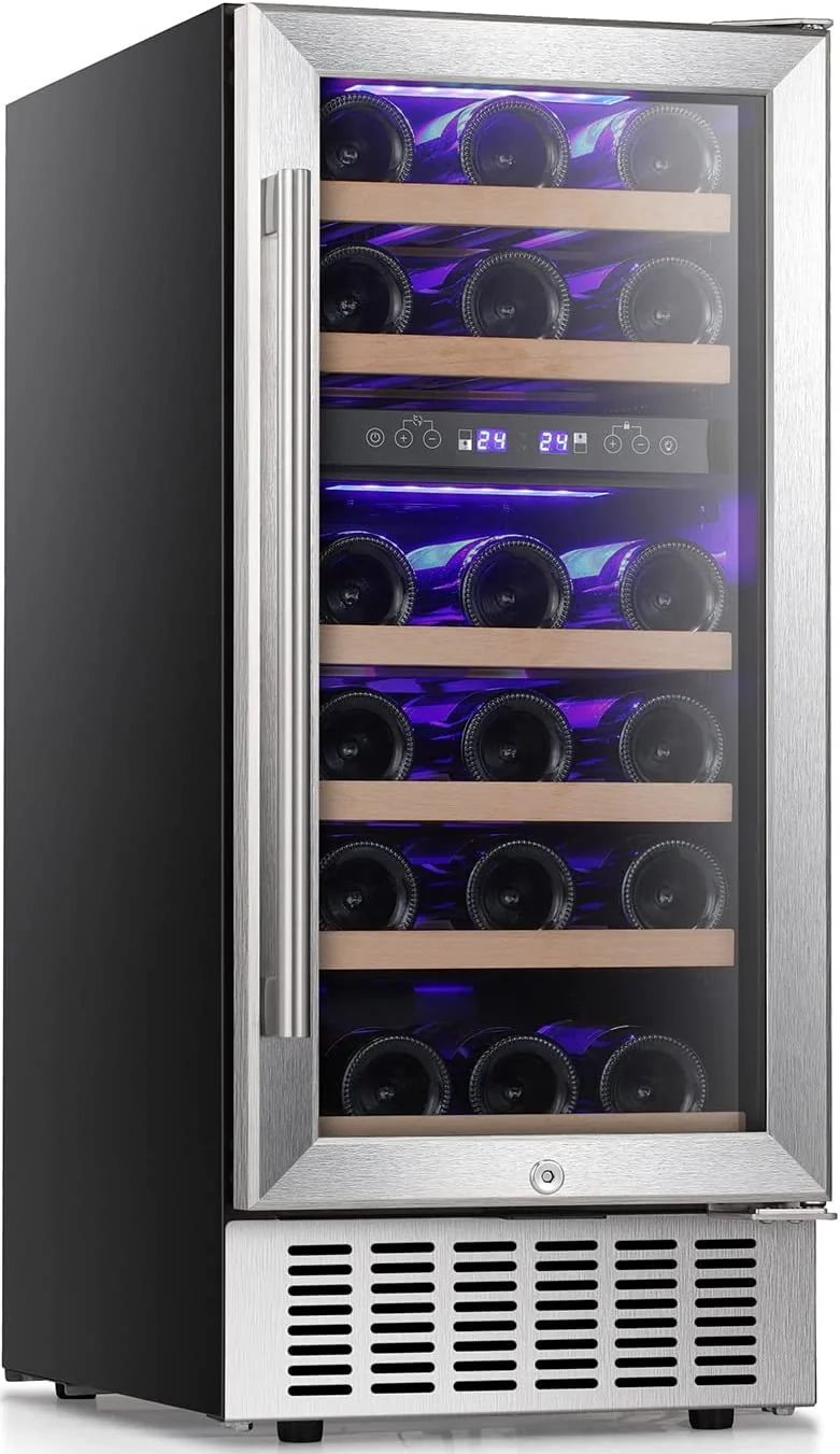24 Inch Wooden Shelves Built-in Wine Fridges Cooler Beverage Refrigerator W51145B - Image 8