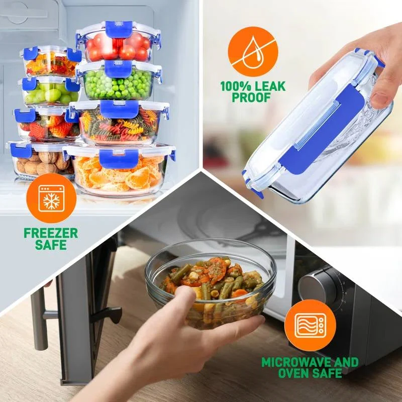 24-Piece Glass Food Storage Container Bakeware Set with Snap Locking Lids - Image 2