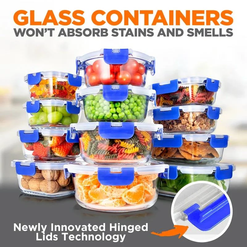 24-Piece Glass Food Storage Container Bakeware Set with Snap Locking Lids - Image 3