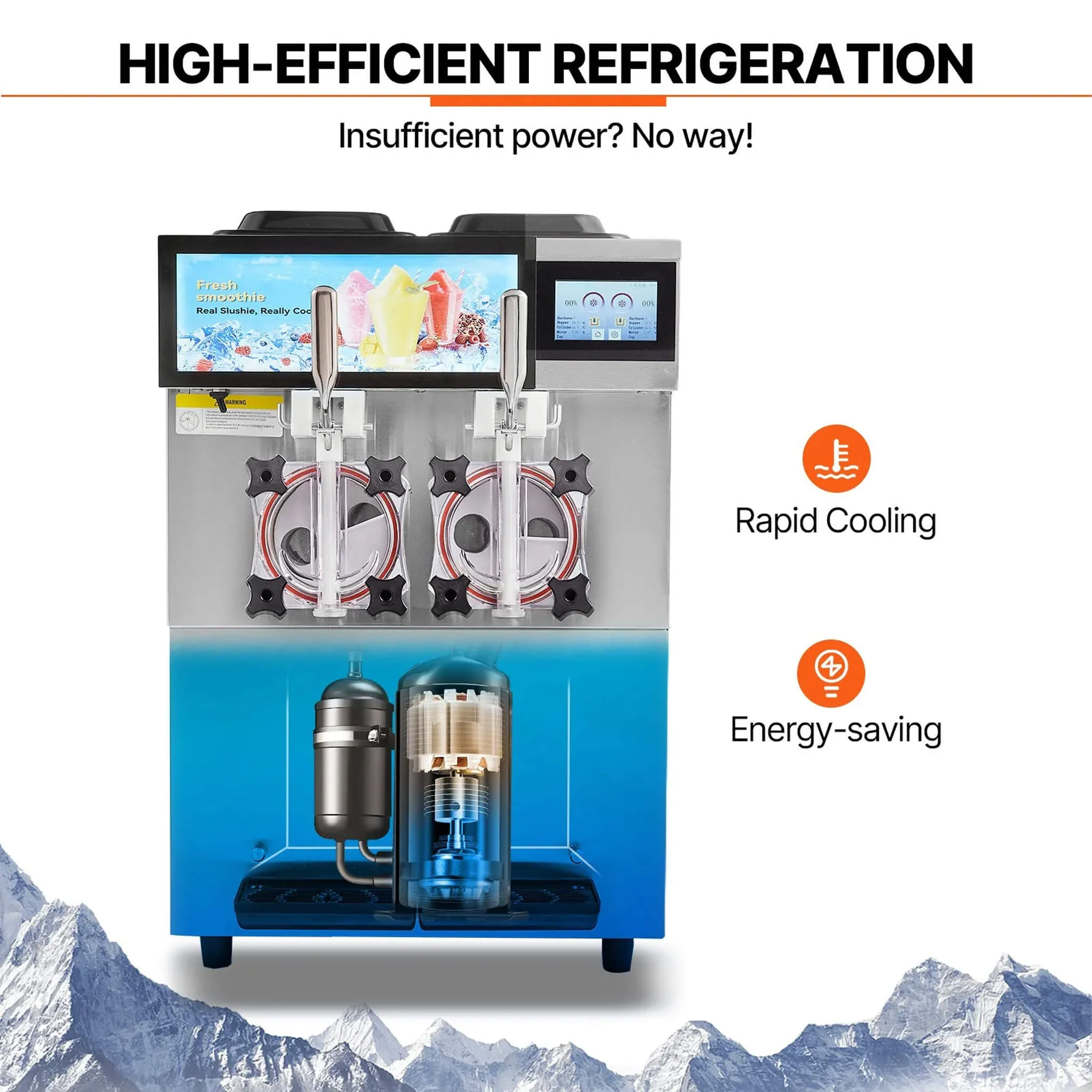 24L Commercial Double Cylinder Stainless Steel Slushy Machine With Touchscreen (SAK64125) - Image 5