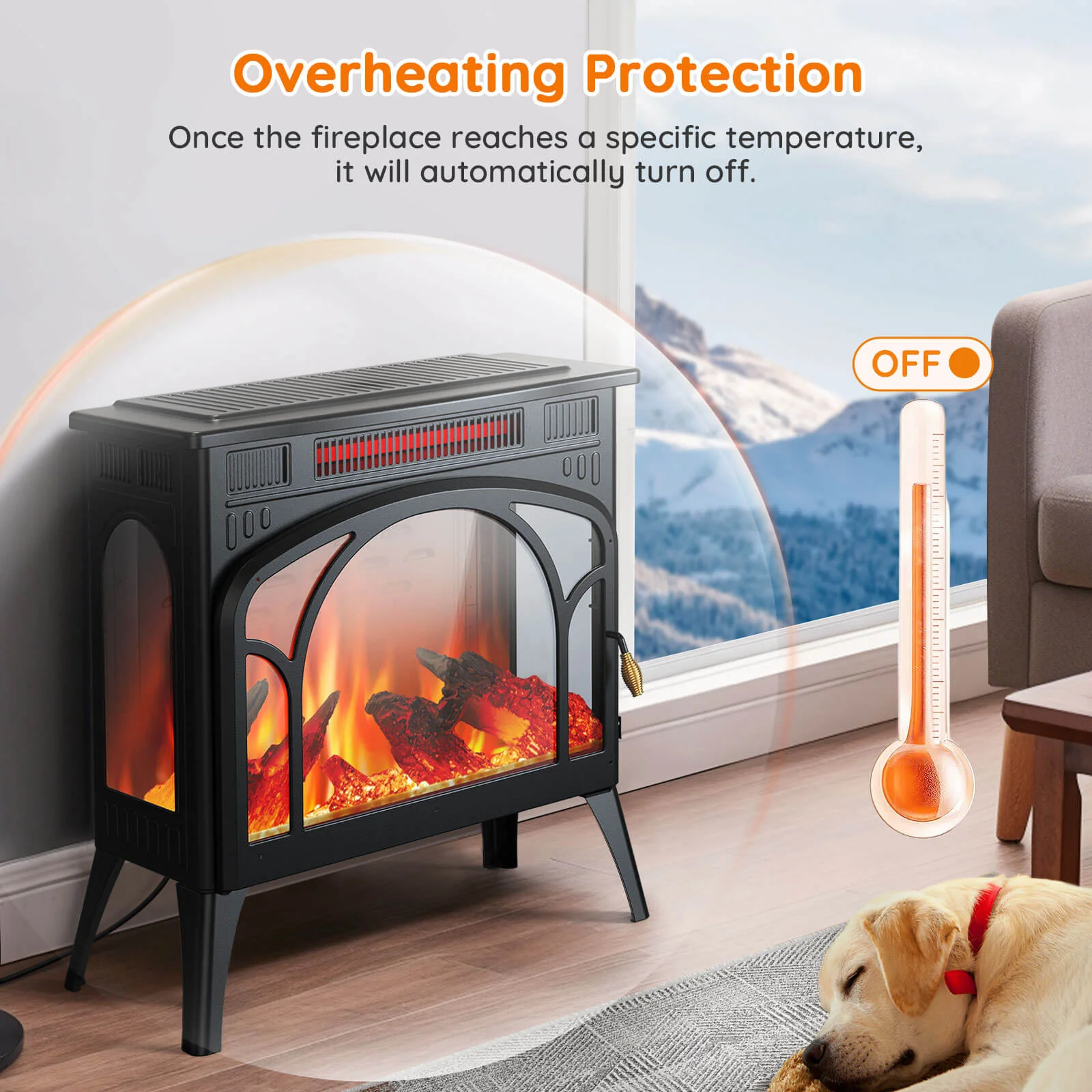 25" Free Standing Electric Fireplace Stove S230CP - Image 4