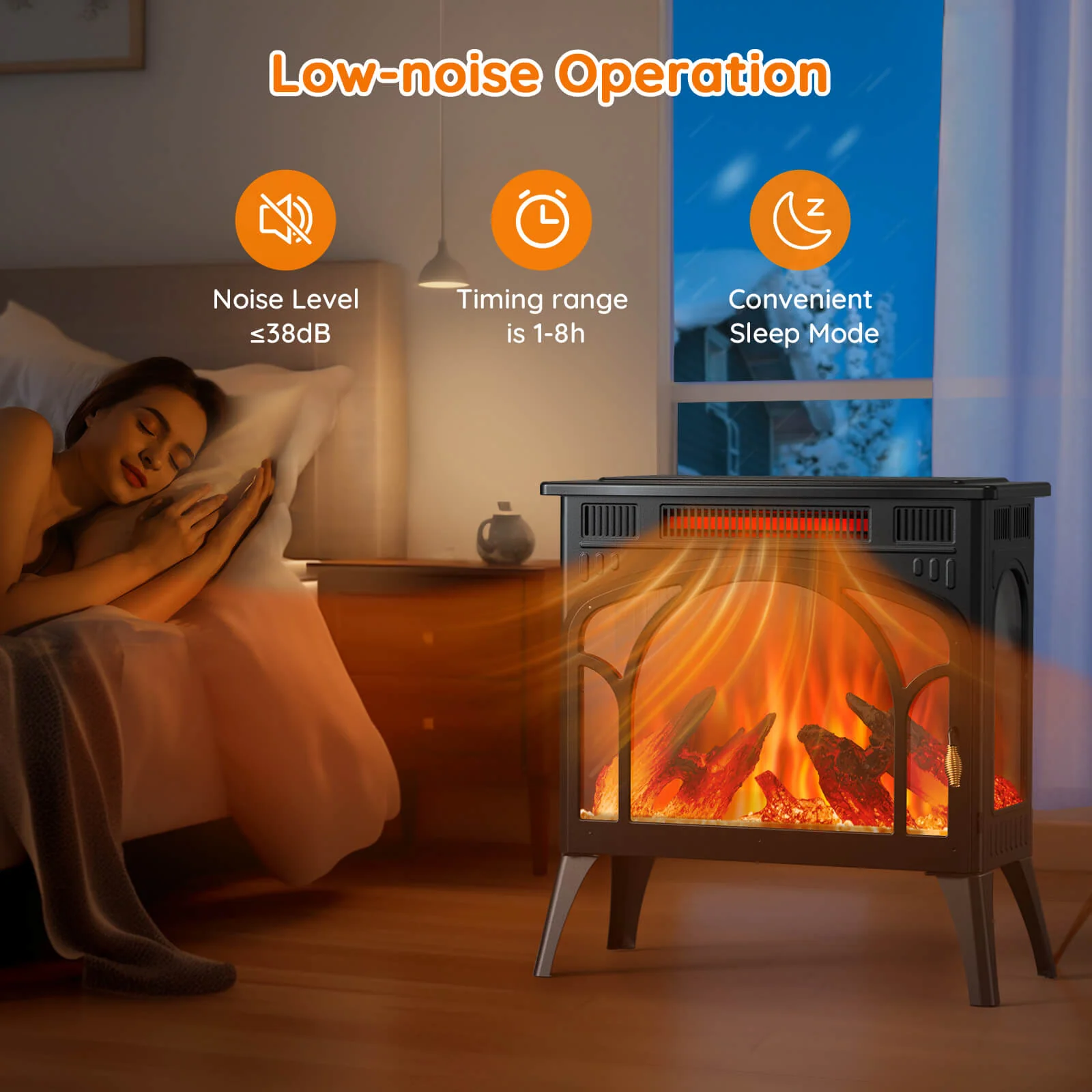 25" Free Standing Electric Fireplace Stove S230CP - Image 7