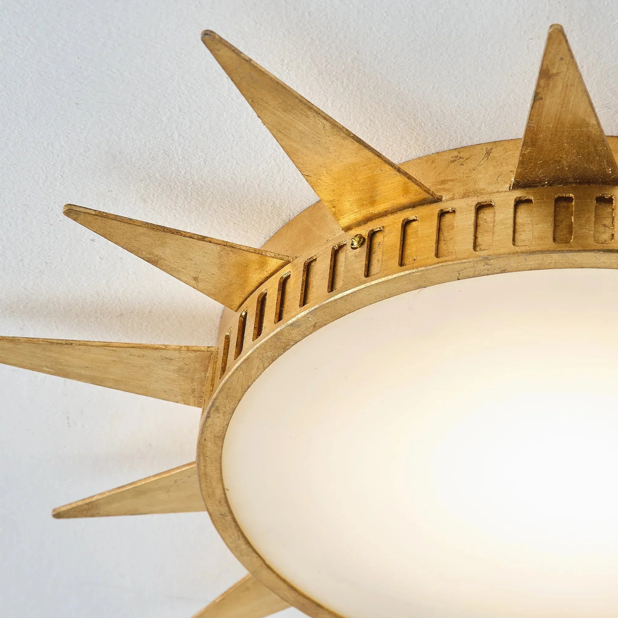 25 Inch Dana Vintage Golden Sunburst Flush Mount LED Light - Image 9