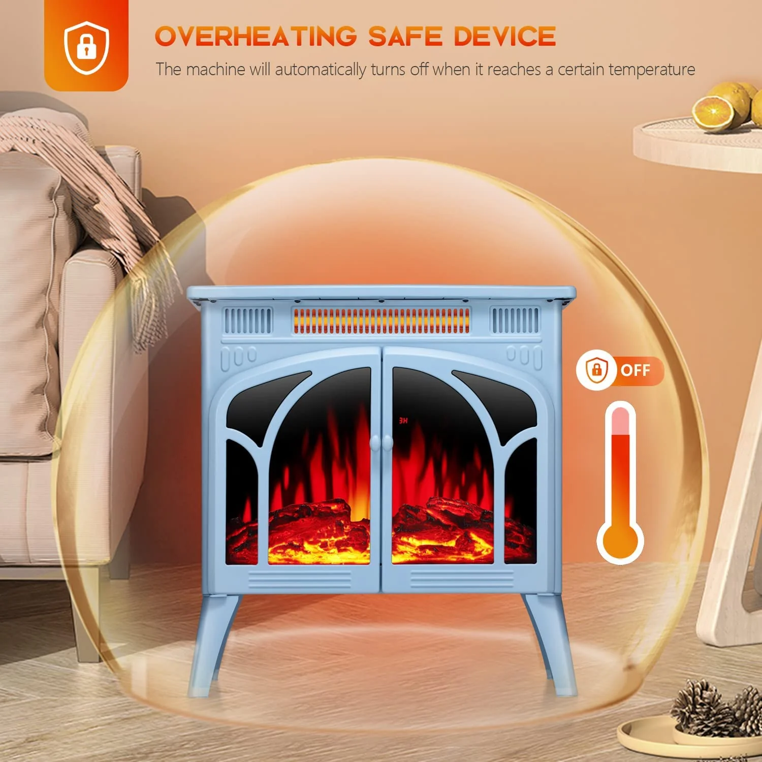 25 Inches 3D Infrared  Free Standing Electric Fireplace Stove S230B - Image 17