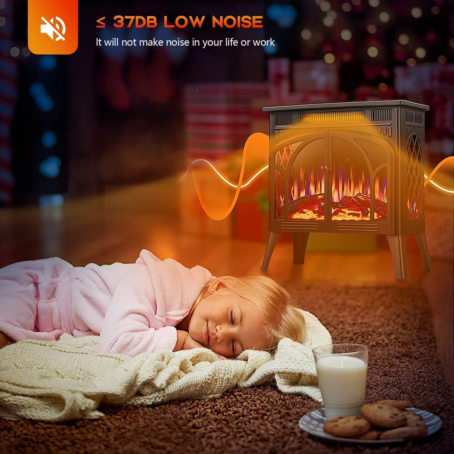 25 Inches 3D Infrared  Free Standing Electric Fireplace Stove S230B - Image 24