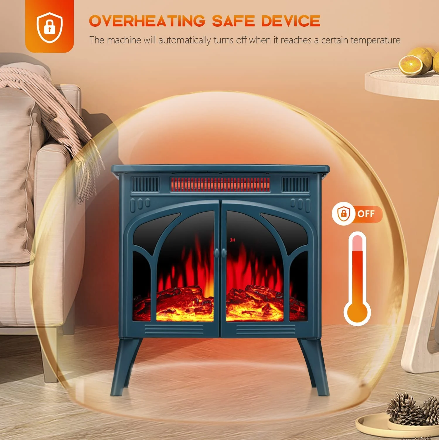 25 Inches 3D Infrared  Free Standing Electric Fireplace Stove S230B - Image 31