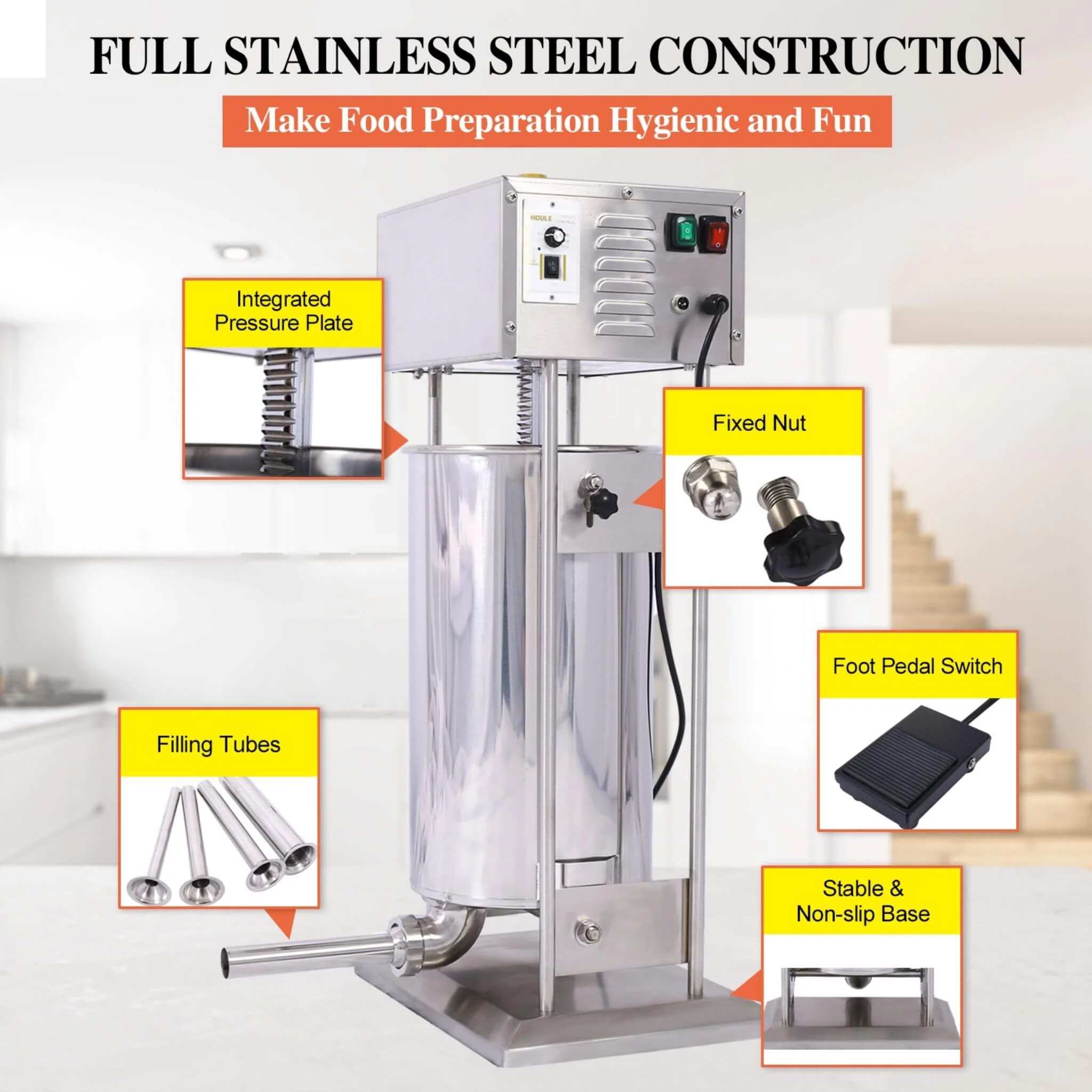 25L Commercial Electric Stainless Steel Sausage Maker Stuffer (SAK29537) - Image 4