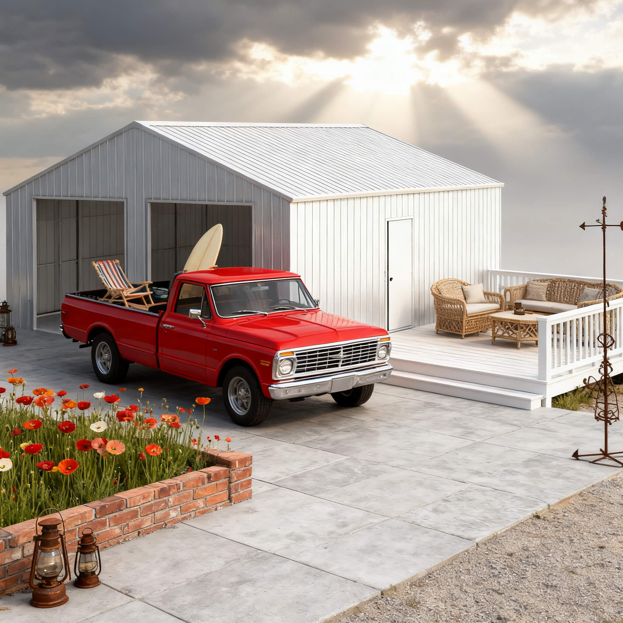[25X33FT] Heavy-Duty Double Garage Galvanized Steel Barn Shed (SAK61234) - Image 4