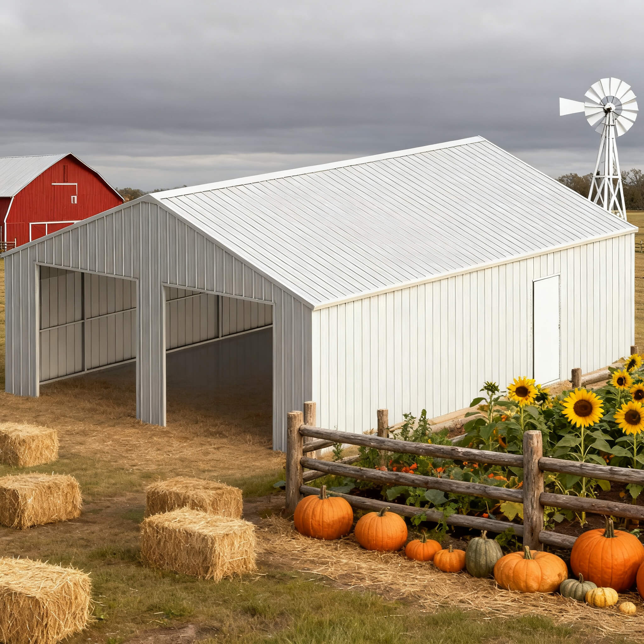 [25X33FT] Heavy-Duty Double Garage Galvanized Steel Barn Shed (SAK61234) - Image 5