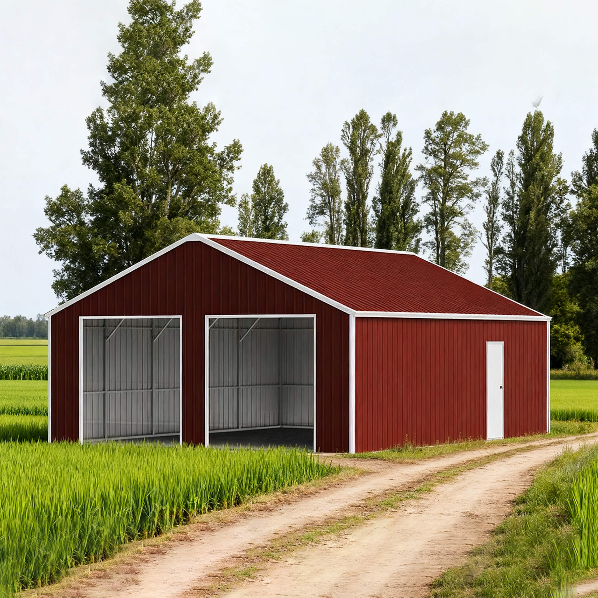 [25X33FT] Heavy-Duty Dual-Door Galvanized Steel Storage Shed (SAK72345) - Image 3