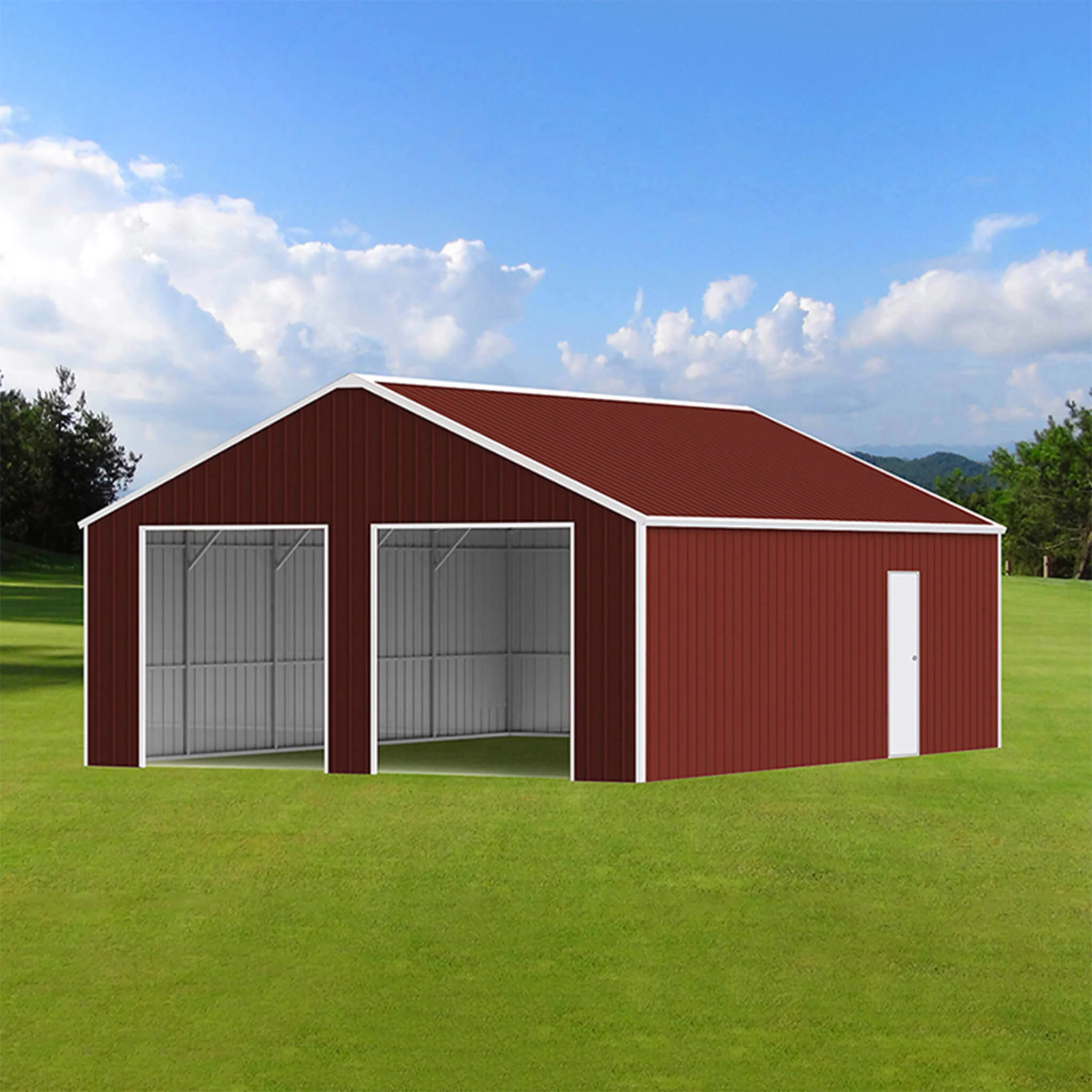 [25X33FT] Heavy-Duty Dual-Door Galvanized Steel Storage Shed (SAK72345) - Image 4