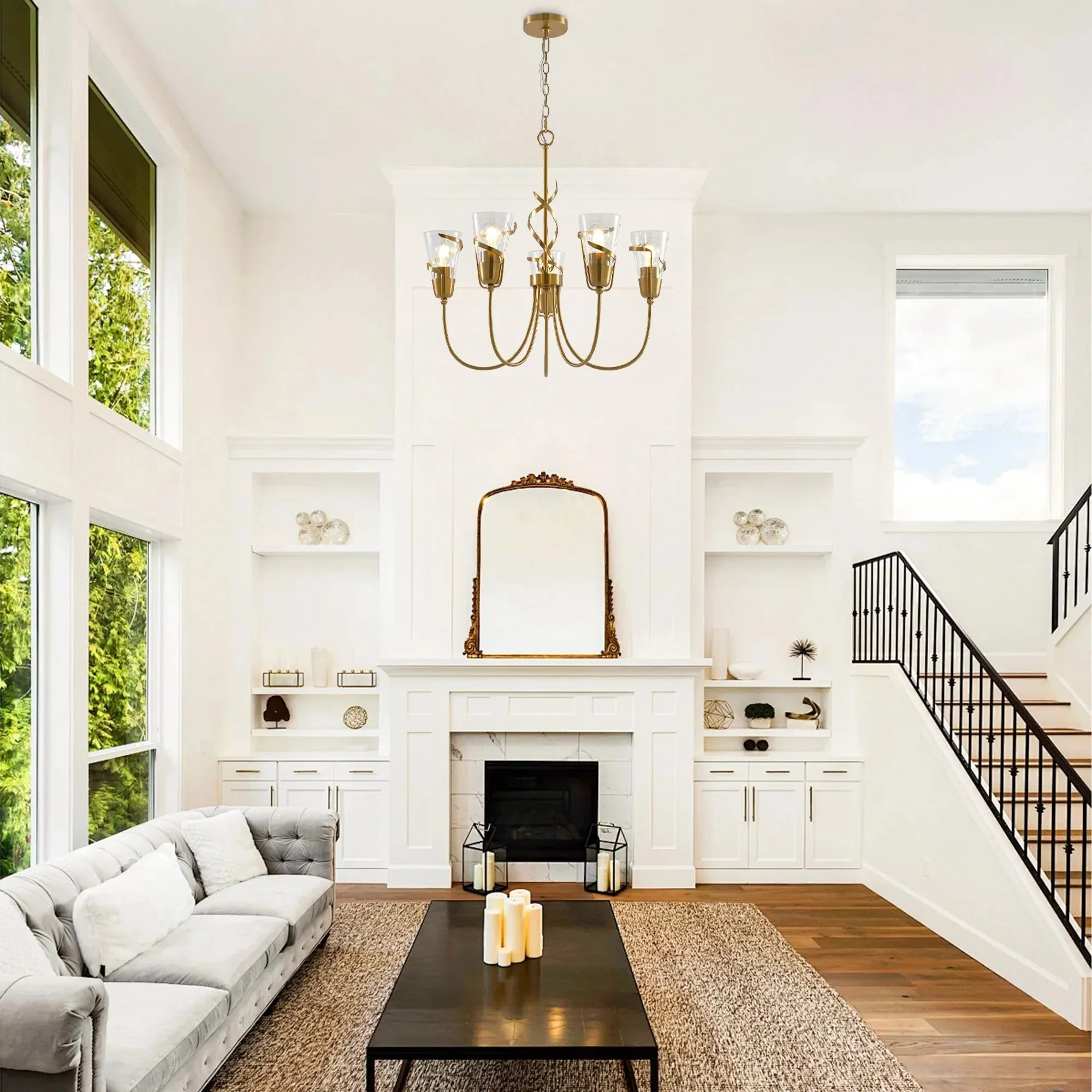 26 Inch Uriah 5-Light Golden Chandelier - Image 4