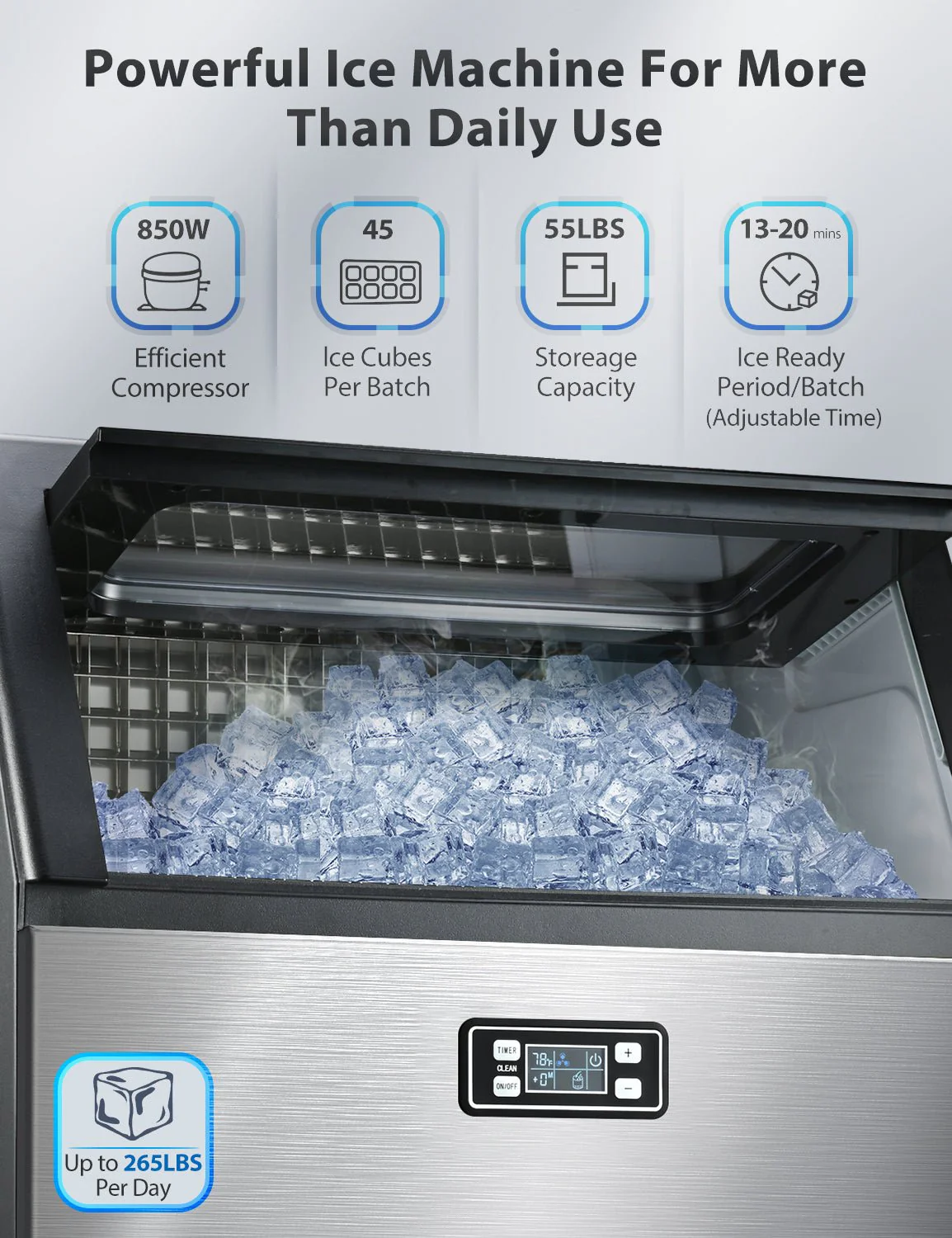 265LBS Freestanding Commercial Ice Maker - Image 2