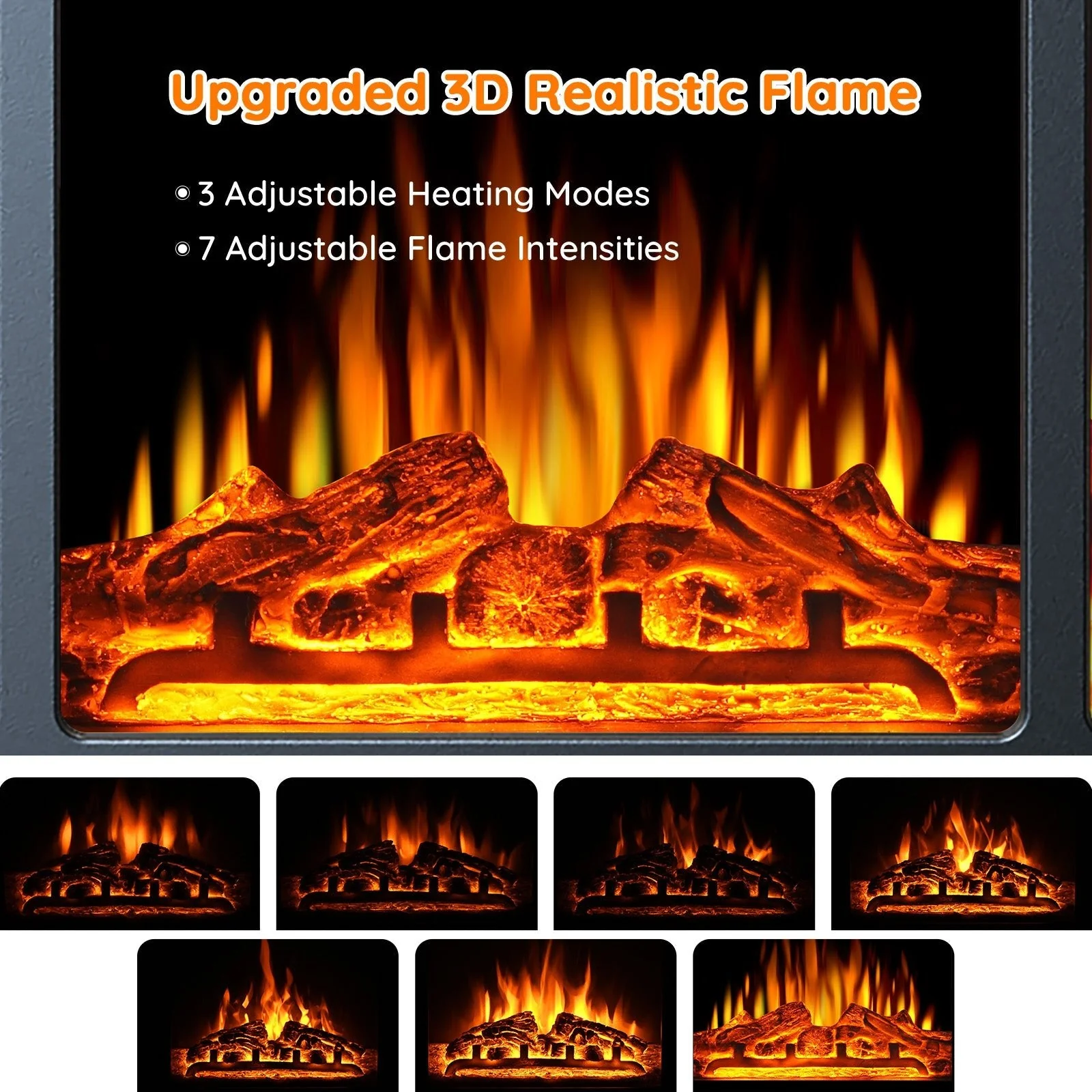 27” Electric Fireplace Mantel Wooden Surround Firebox M1806 - Image 4