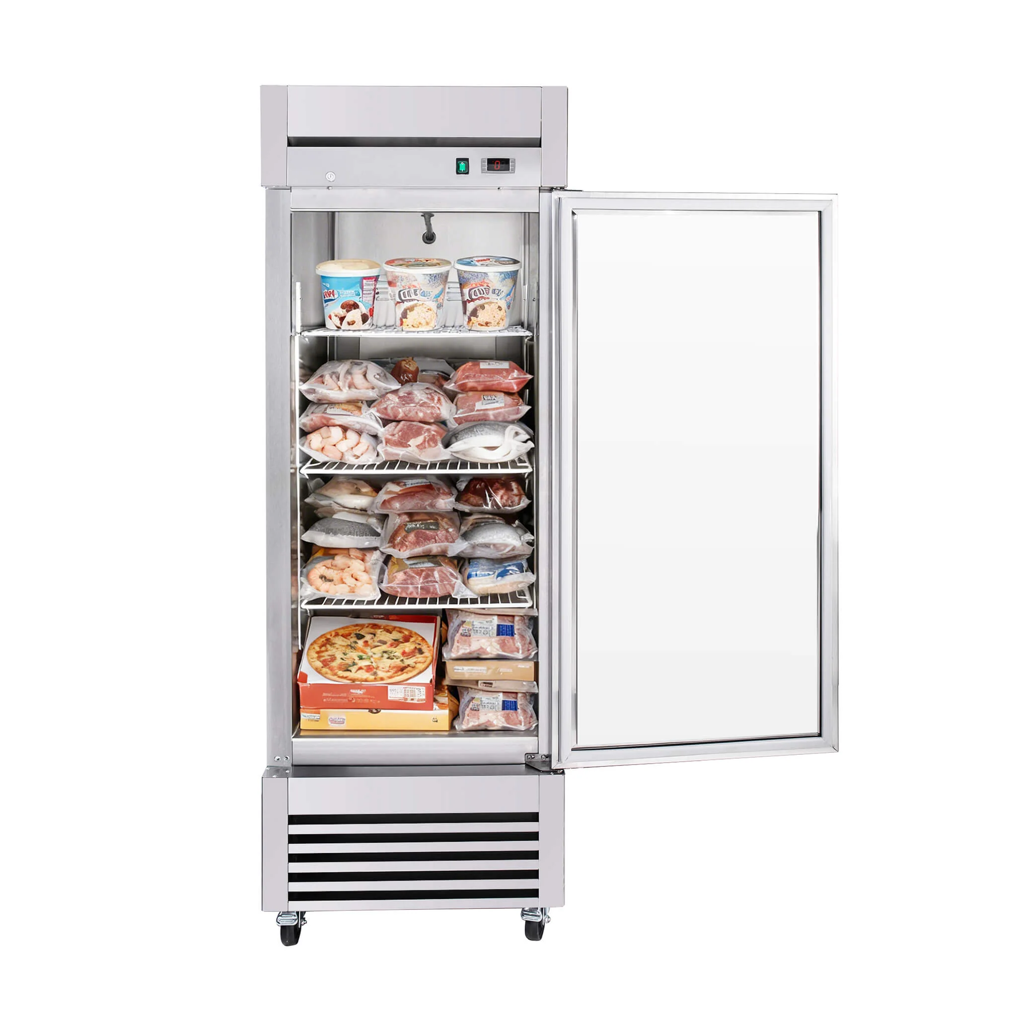 27-Inch 20.5 Cu.Ft Commercial Solid Door Stainless Steel Reach-In Freezer (SAK29705) - Image 3