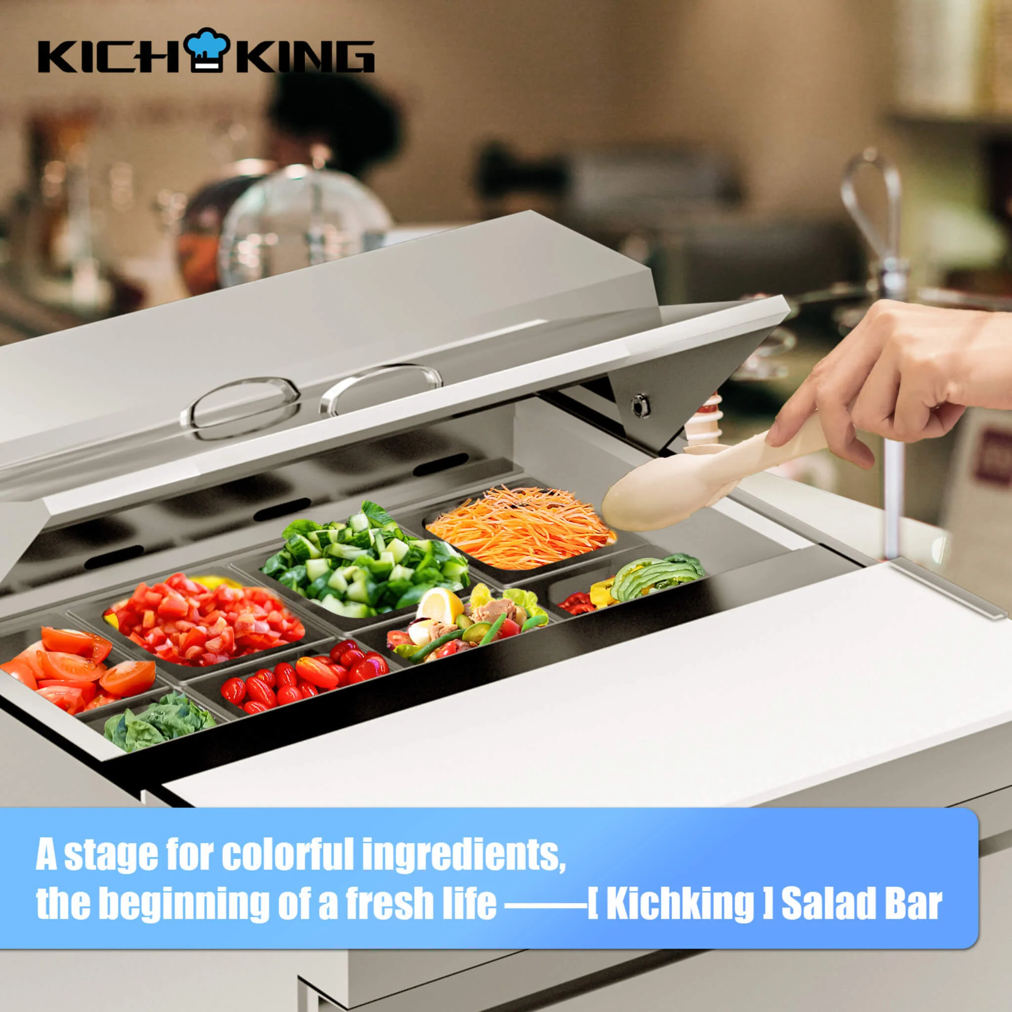 27-Inch 7.4 Cu.Ft Commercial Stainless Steel Sandwich Salad Prep Table Refrigerator (SAK84120) - Image 5