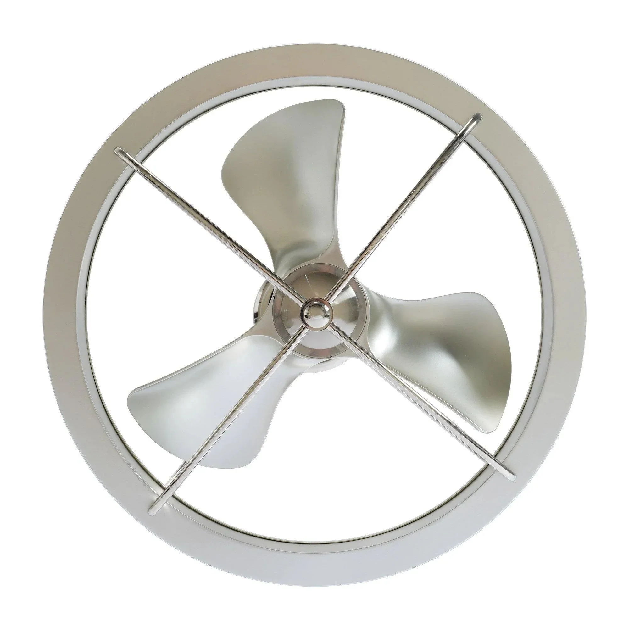 27" Industrial DC Motor Brushed Nickel Downrod Mount Reversible Crystal Ceiling Fan with Lighting and Remote Control - Image 16