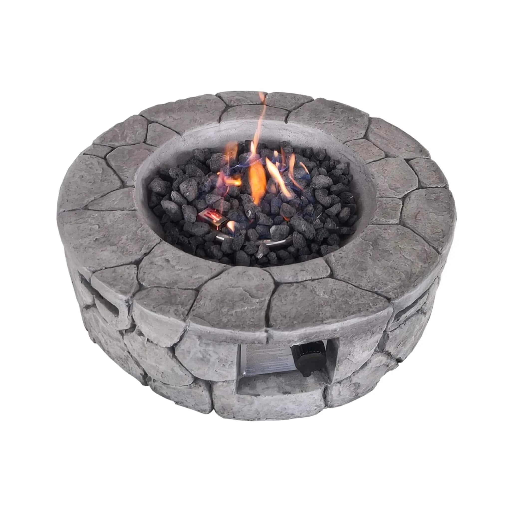 Alora 28-Inch Stone Gray Outdoor Fiber Reinforced Concrete Propane Fire Pit (SAK16725) - Image 4