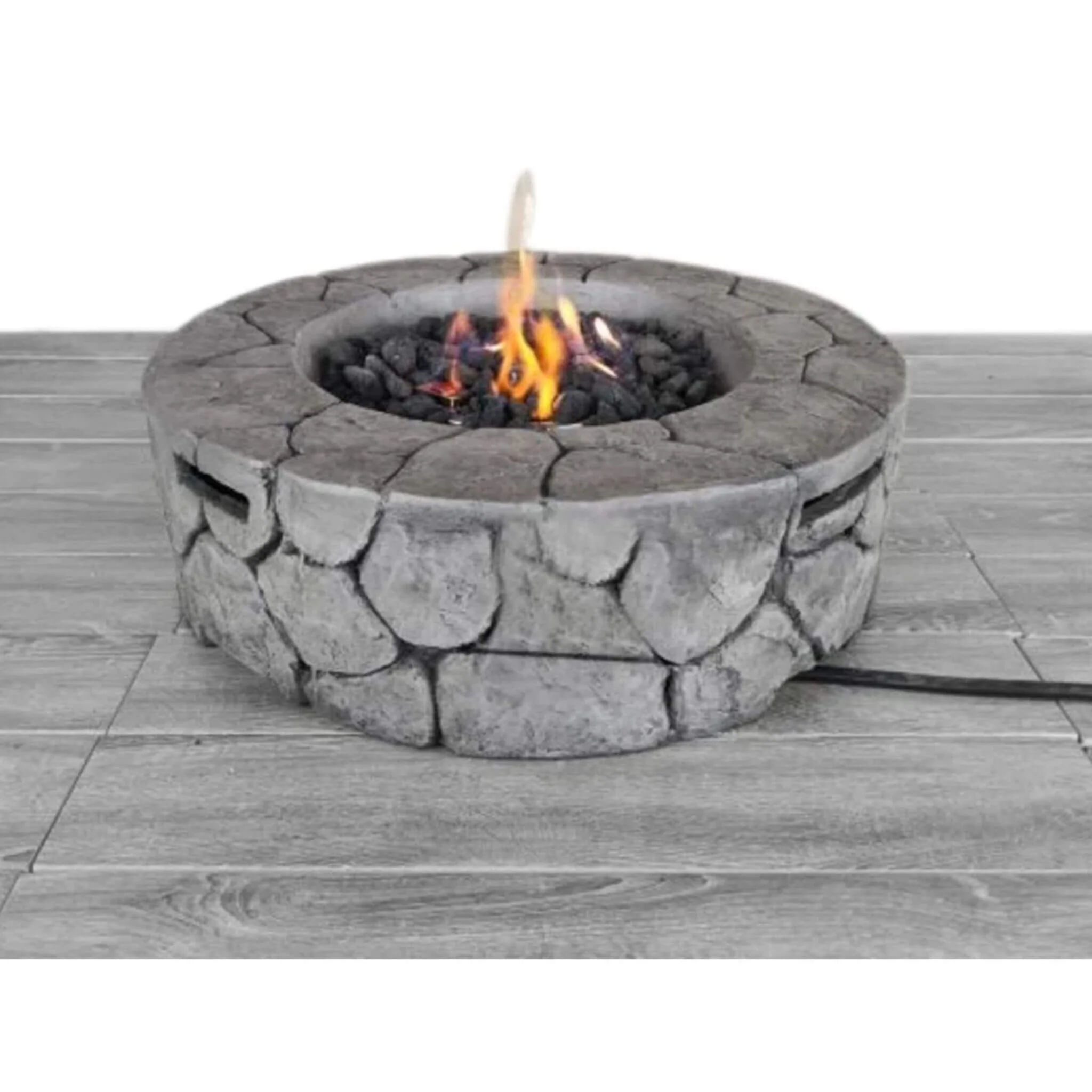 Alora 28-Inch Stone Gray Outdoor Fiber Reinforced Concrete Propane Fire Pit (SAK16725) - Image 5
