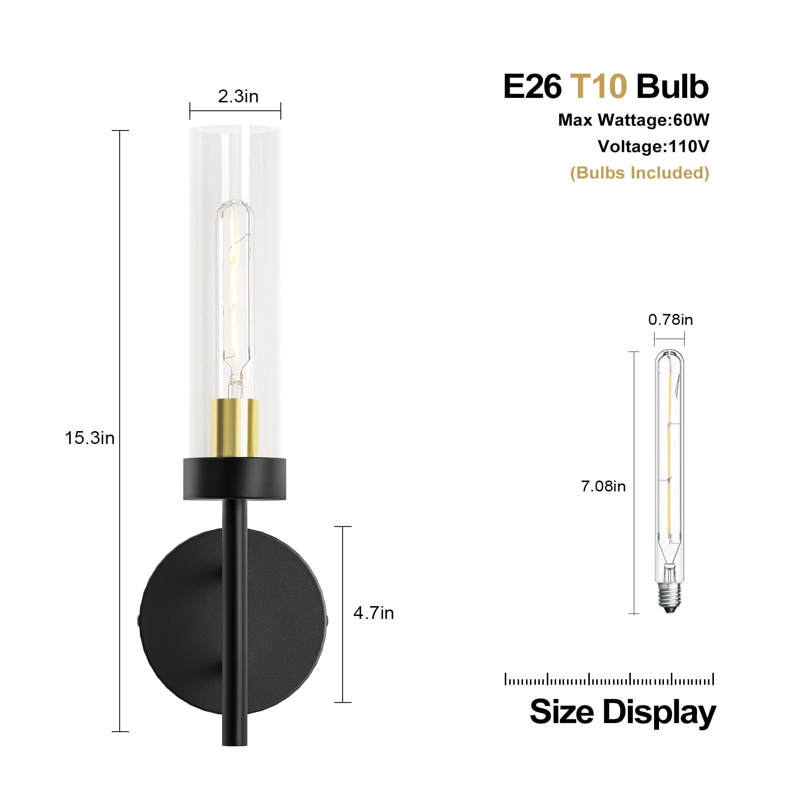 2PCS Glass Farmhouse Wall Lamp, Modern Bathroom Vanity Sconces Wall Lighting - Image 6