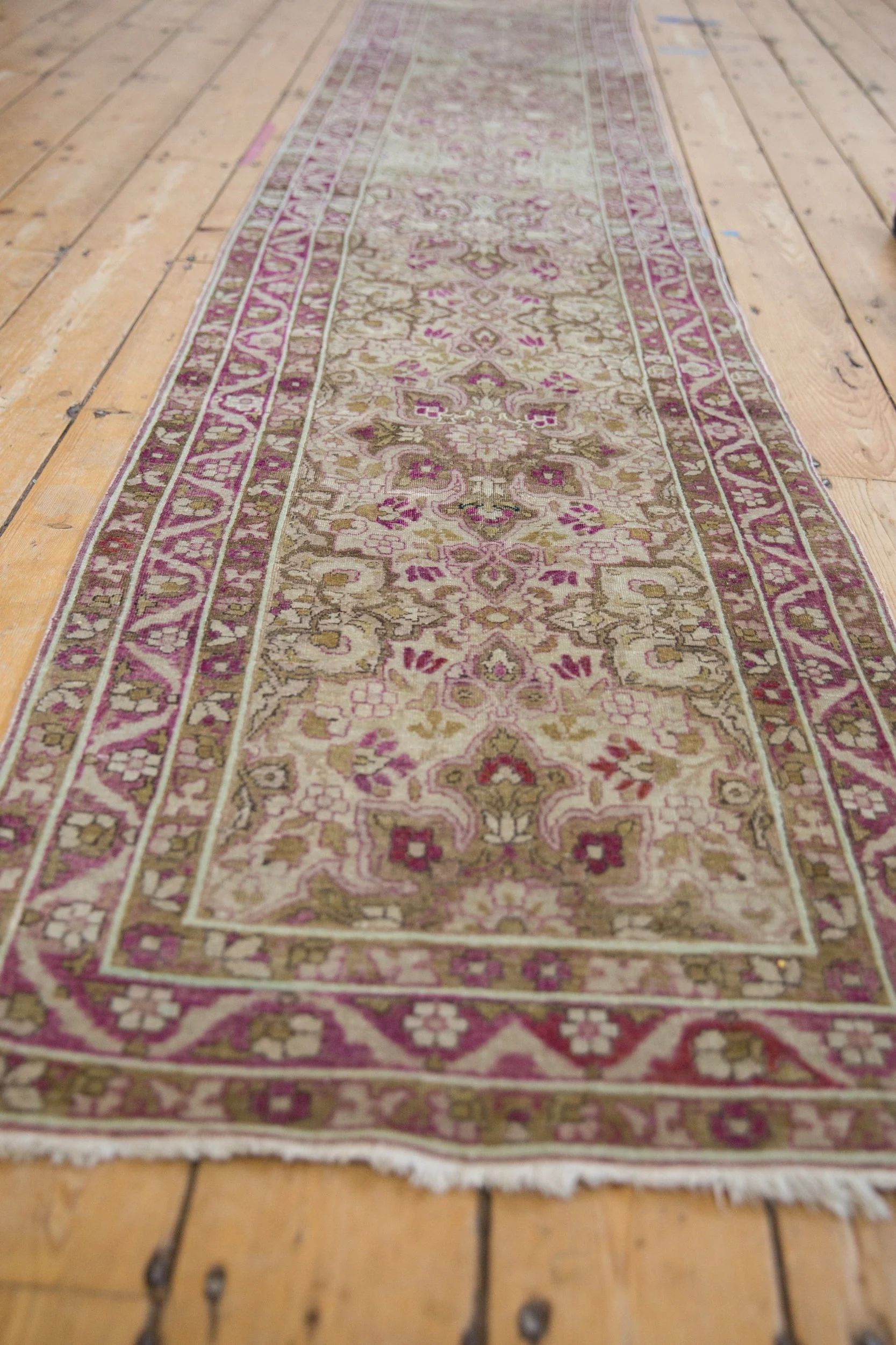 2x11 Vintage Distressed Yezd Rug Runner - Image 3