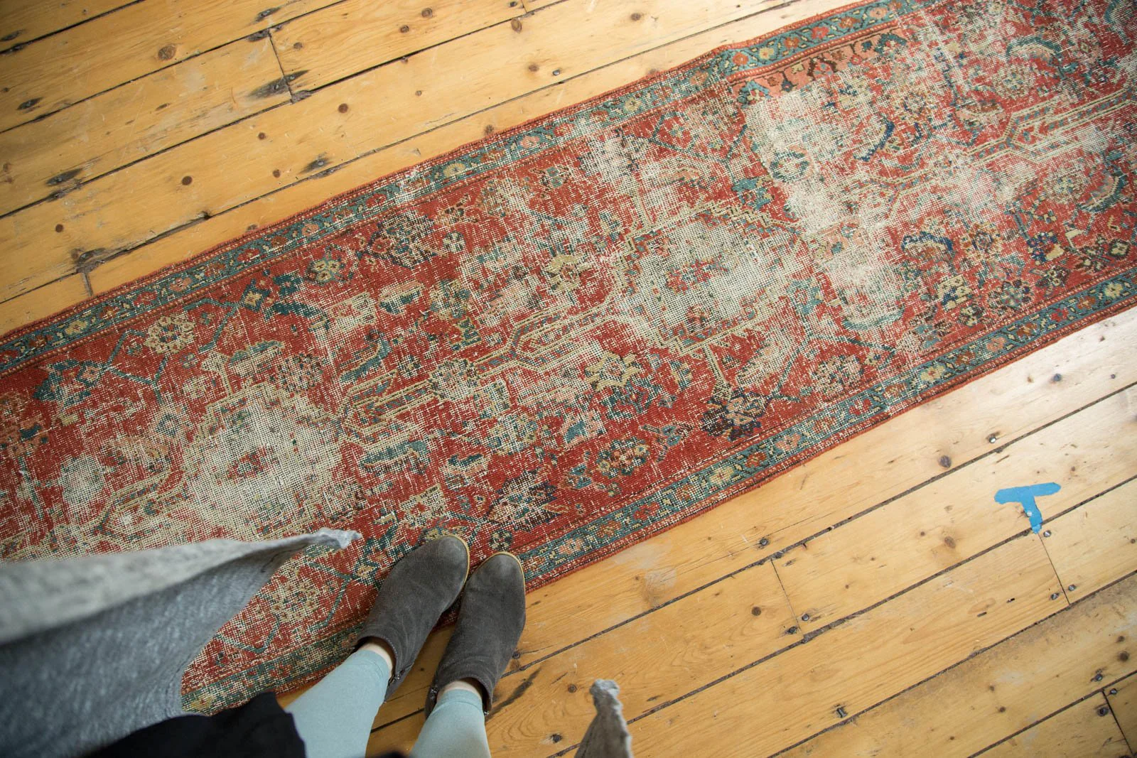 2x13.5 Antique Heriz Rug Runner - Image 11