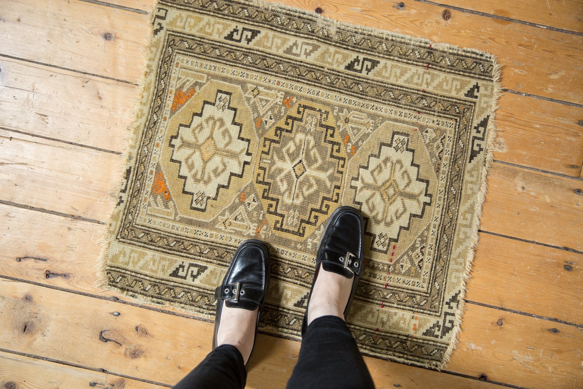2x2.5 Antique Caucasian Square Rug Mat - Image 2
