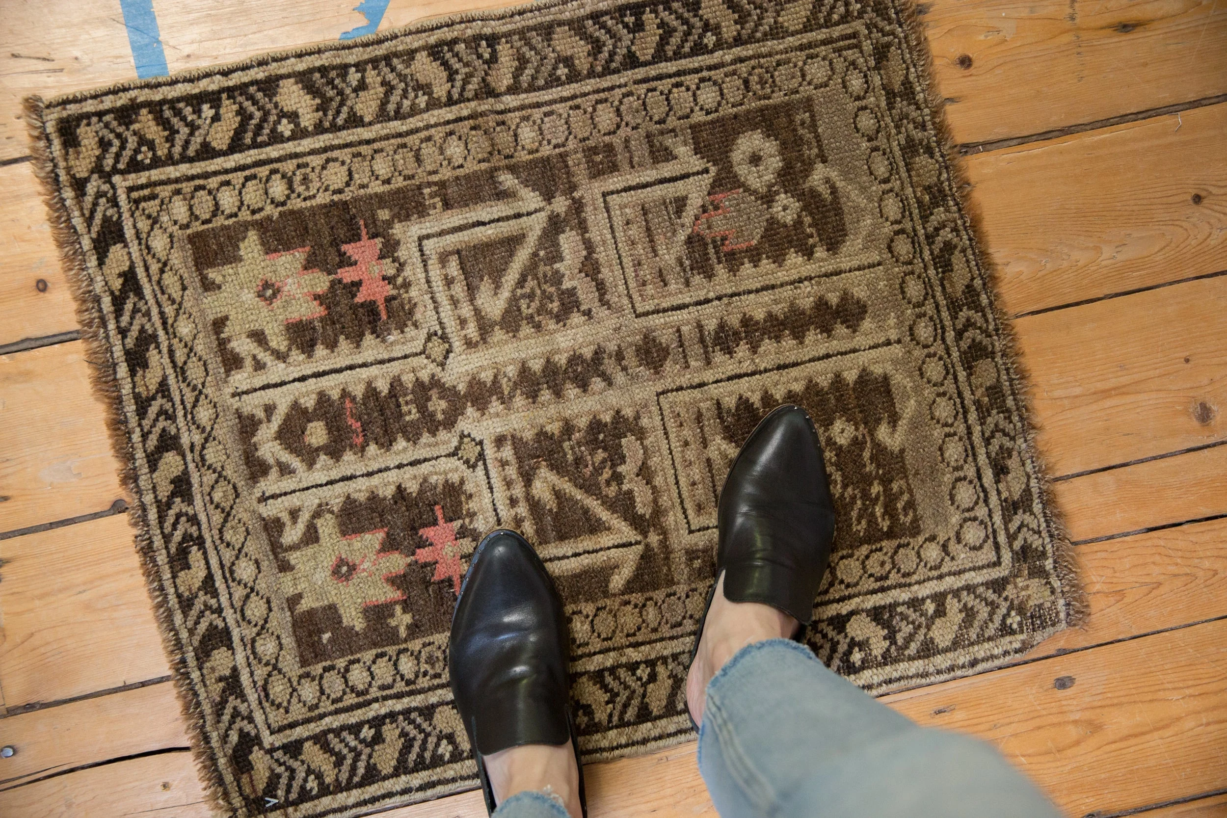 2x2.5 Antique Caucasian Square Rug Mat - Image 2