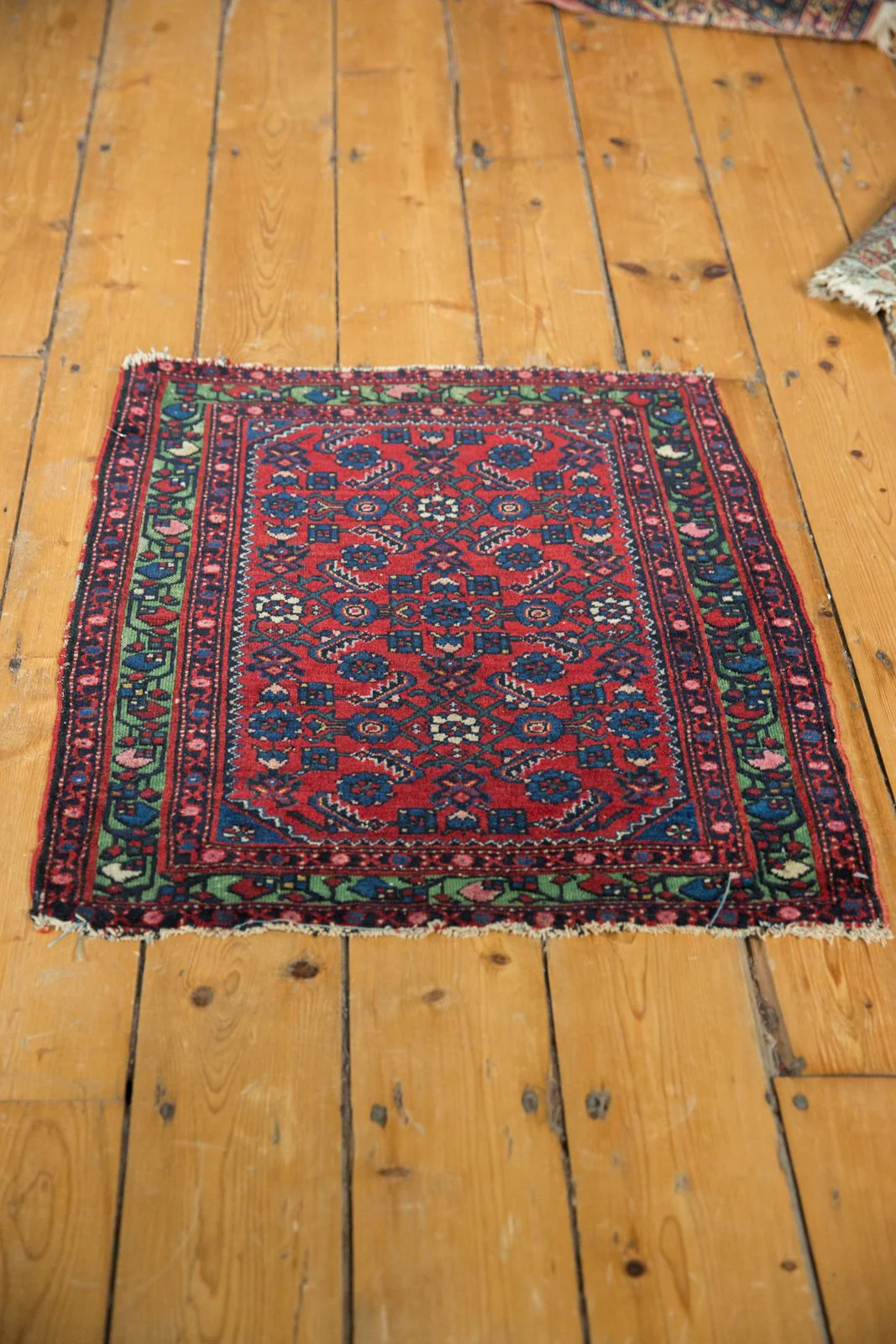 2x2.5 Antique Fine Hamadan Square Rug Mat - Image 7
