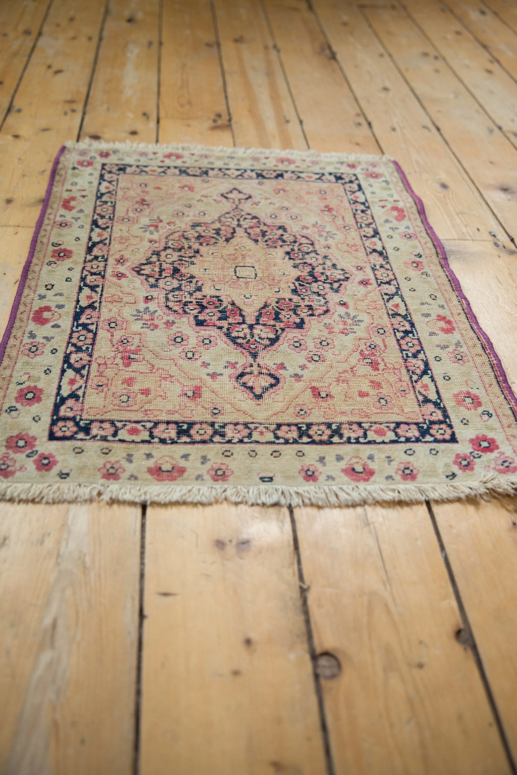 2x2.5 Antique Kerman Square Rug Mat - Image 3