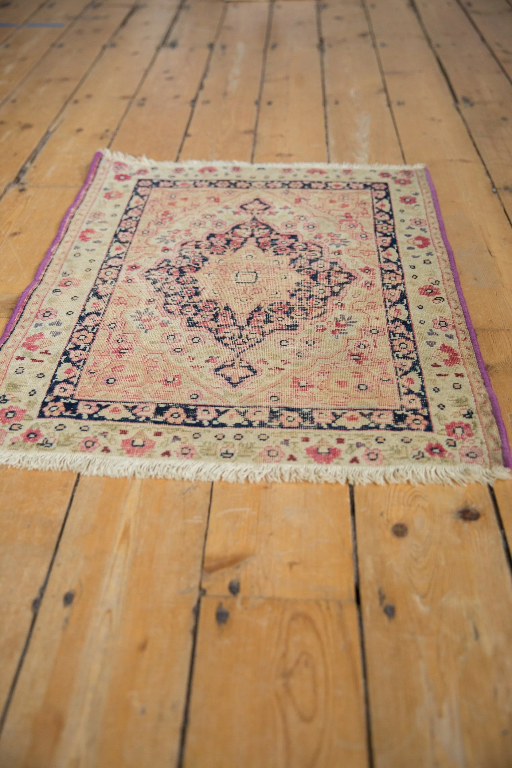 2x2.5 Antique Kerman Square Rug Mat - Image 6