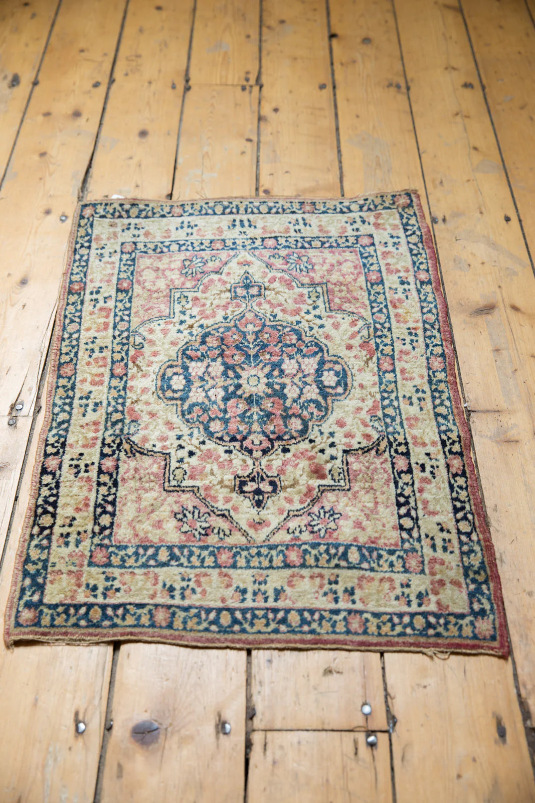 2x2.5 Antique Kerman Square Rug Mat - Image 5
