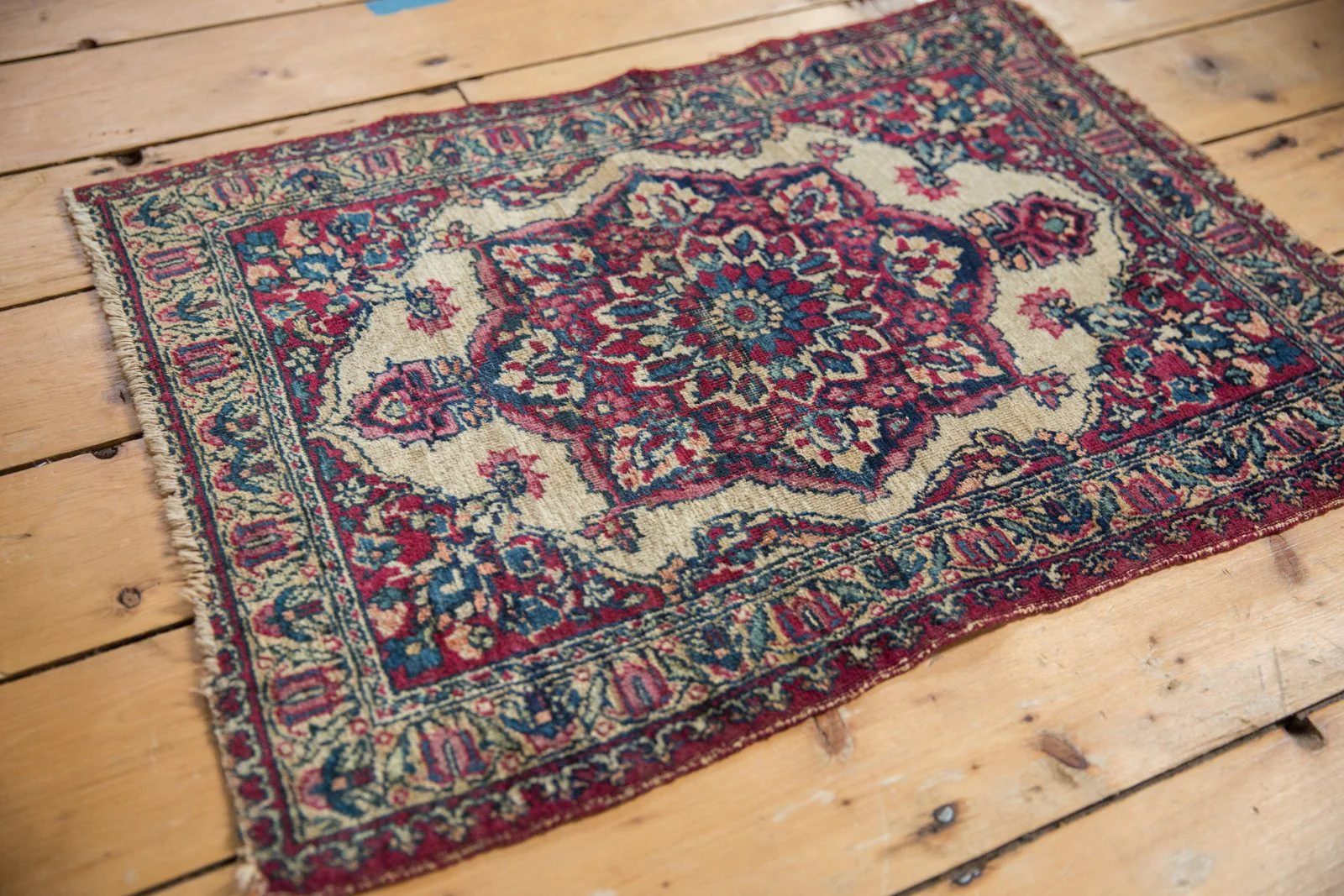 2x2.5 Antique Kermanshah Square Rug Mat - Image 6