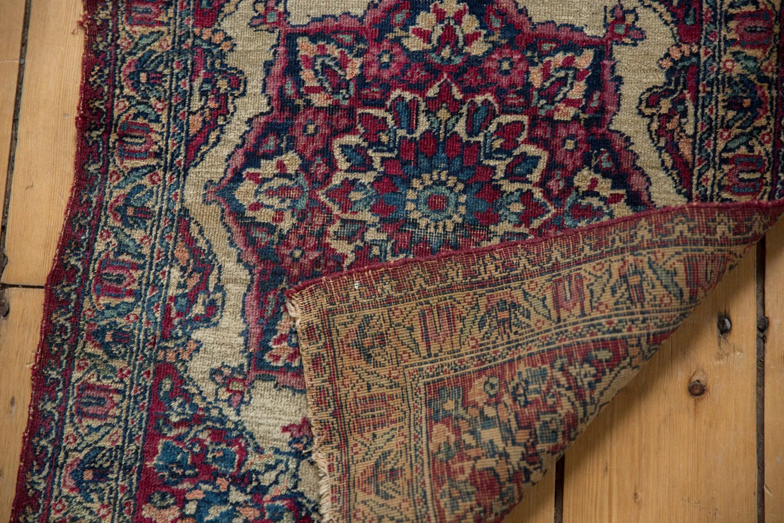 2x2.5 Antique Kermanshah Square Rug Mat - Image 8