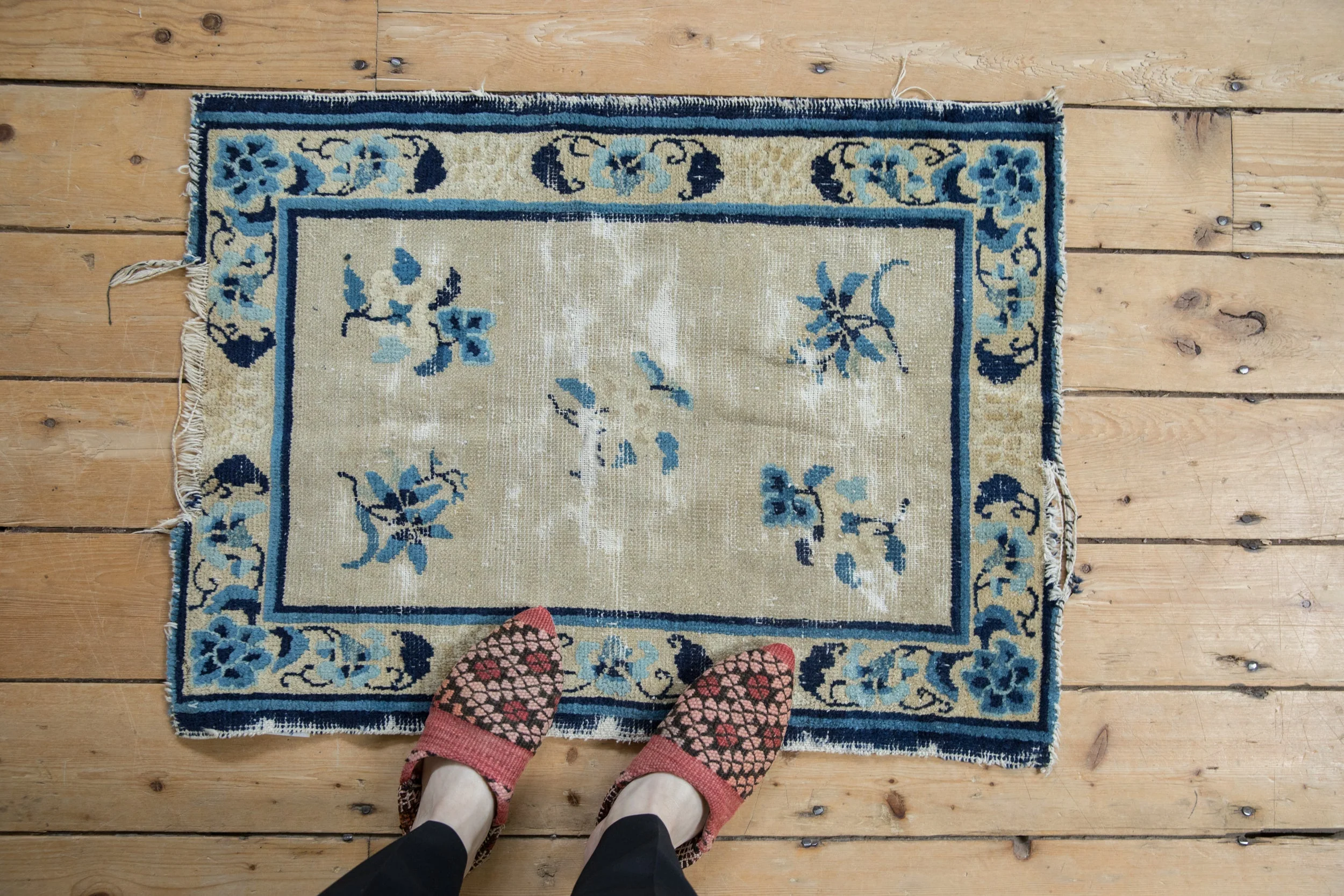 2x2.5 Antique Peking Square Rug Mat - Image 2